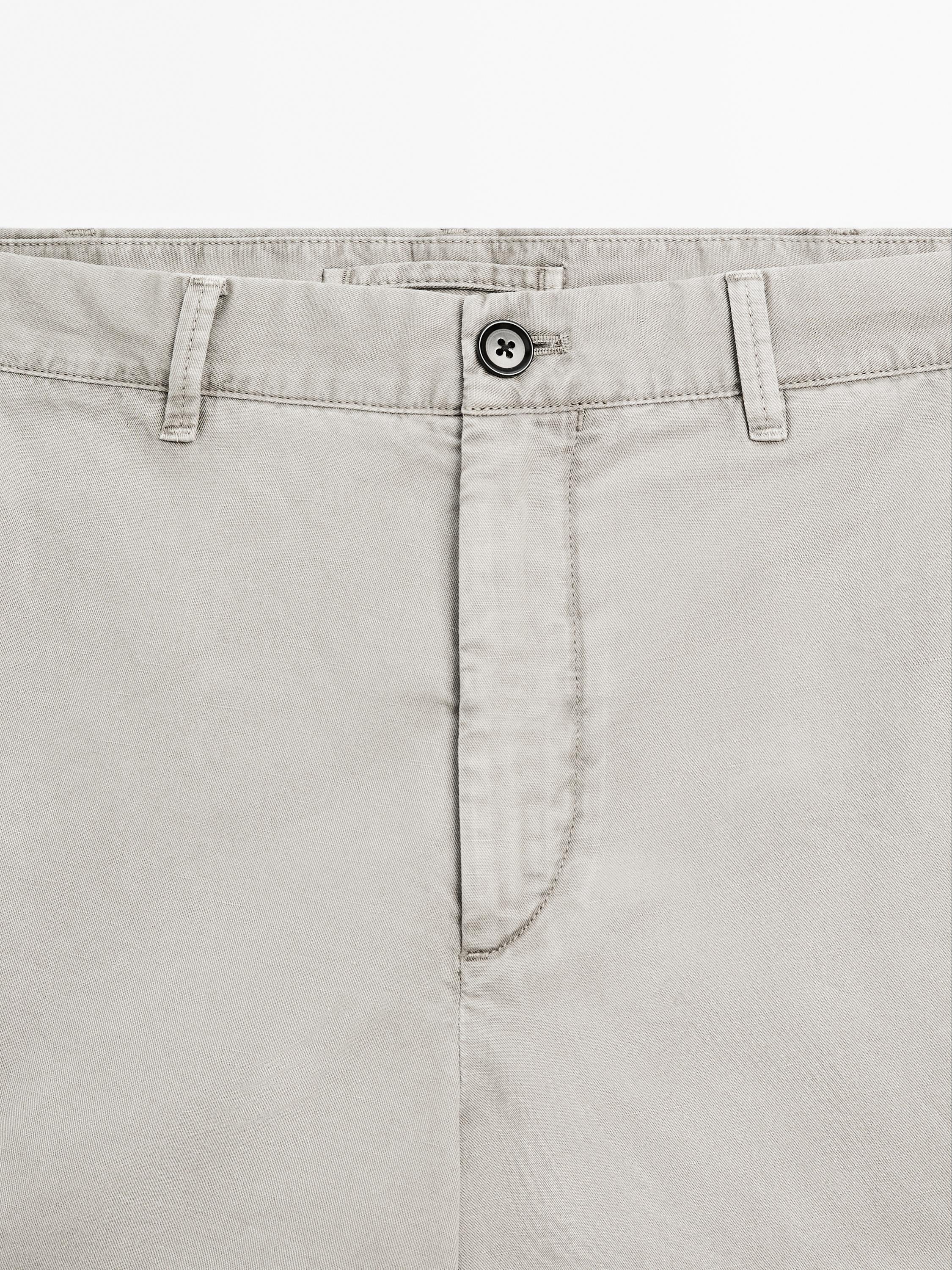 Lightweight linen blend Bermuda shorts