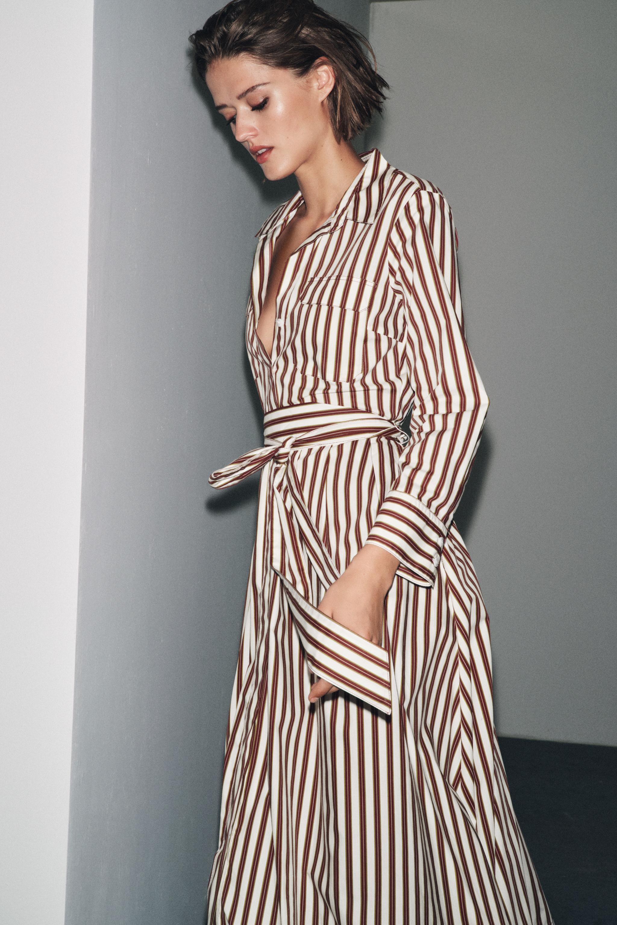 ZW COLLECTION STRIPED SHIRT DRESS