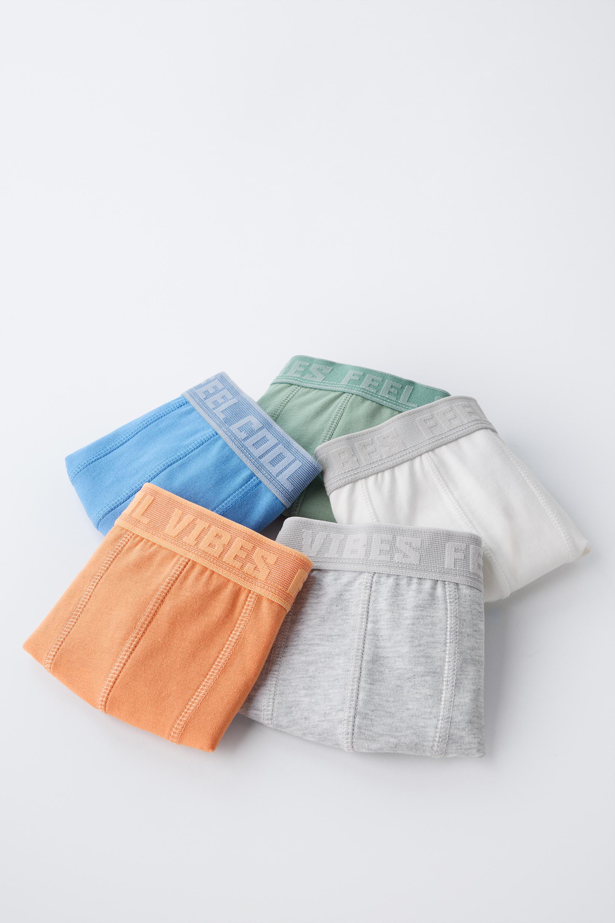 AGES 6-14 / FIVE-PACK OF TEXT BOXERS
