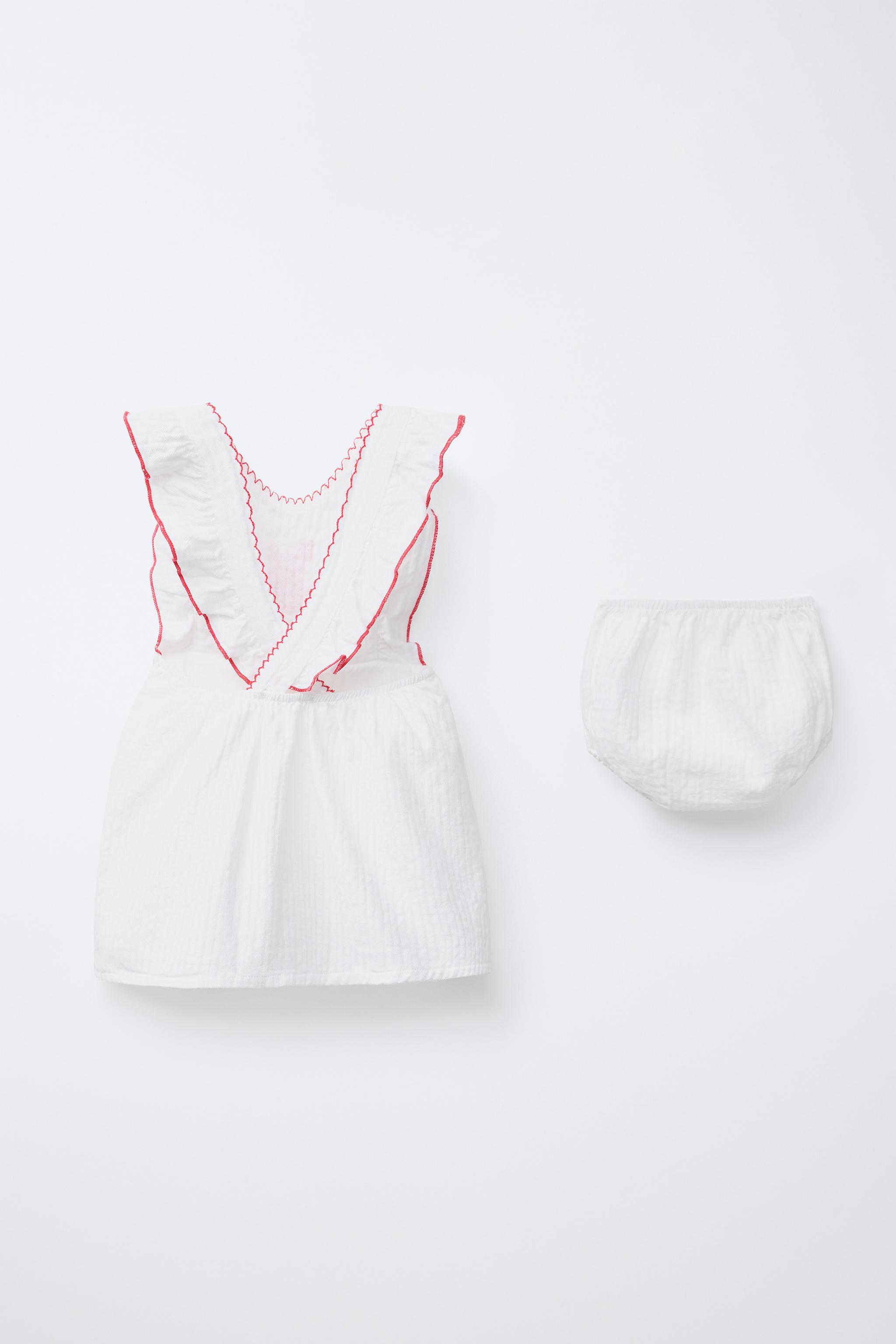 RUSTIC EMBROIDERED FLORAL DRESS AND PANTIES