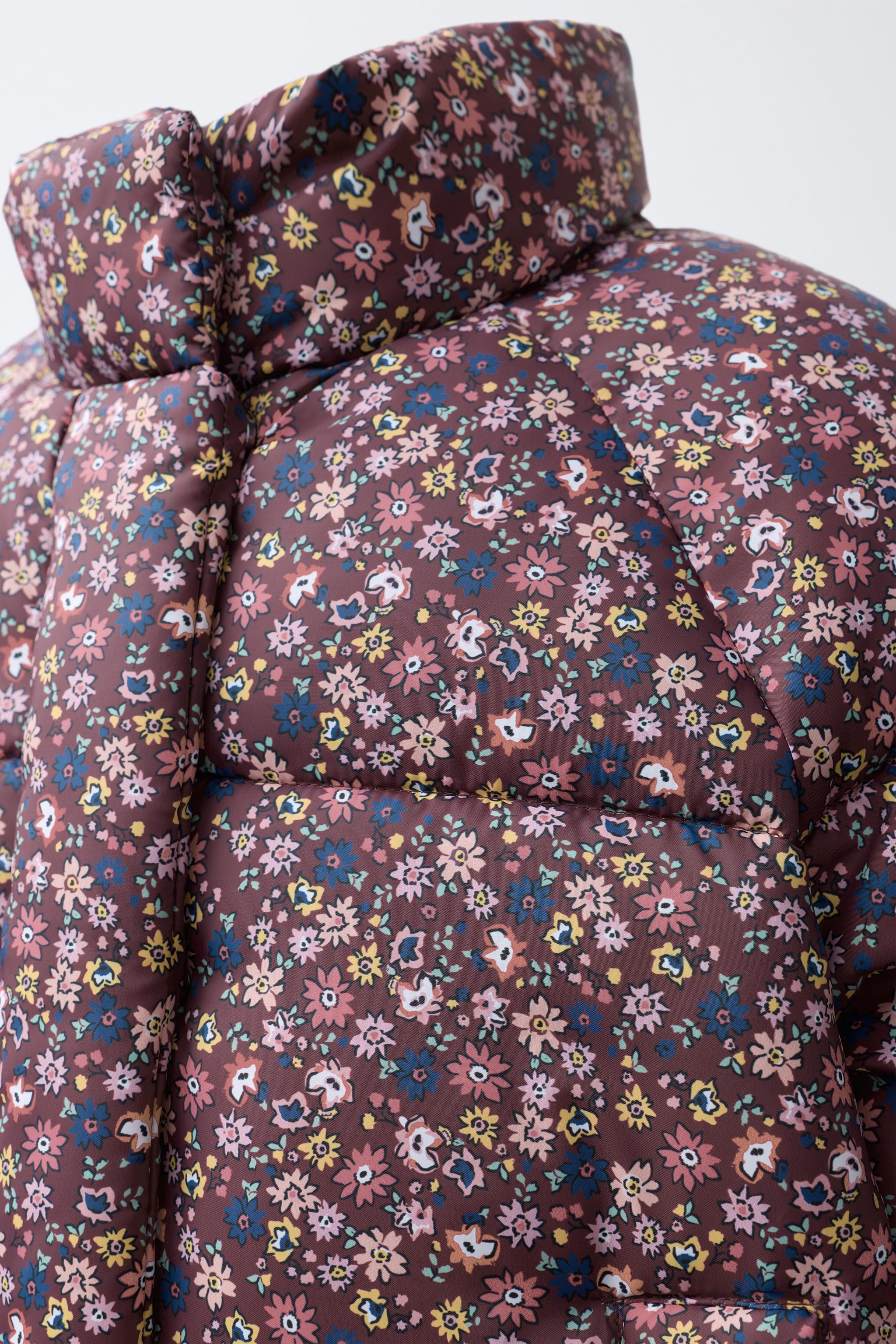 FLOWER PRINT PUFFER JACKET