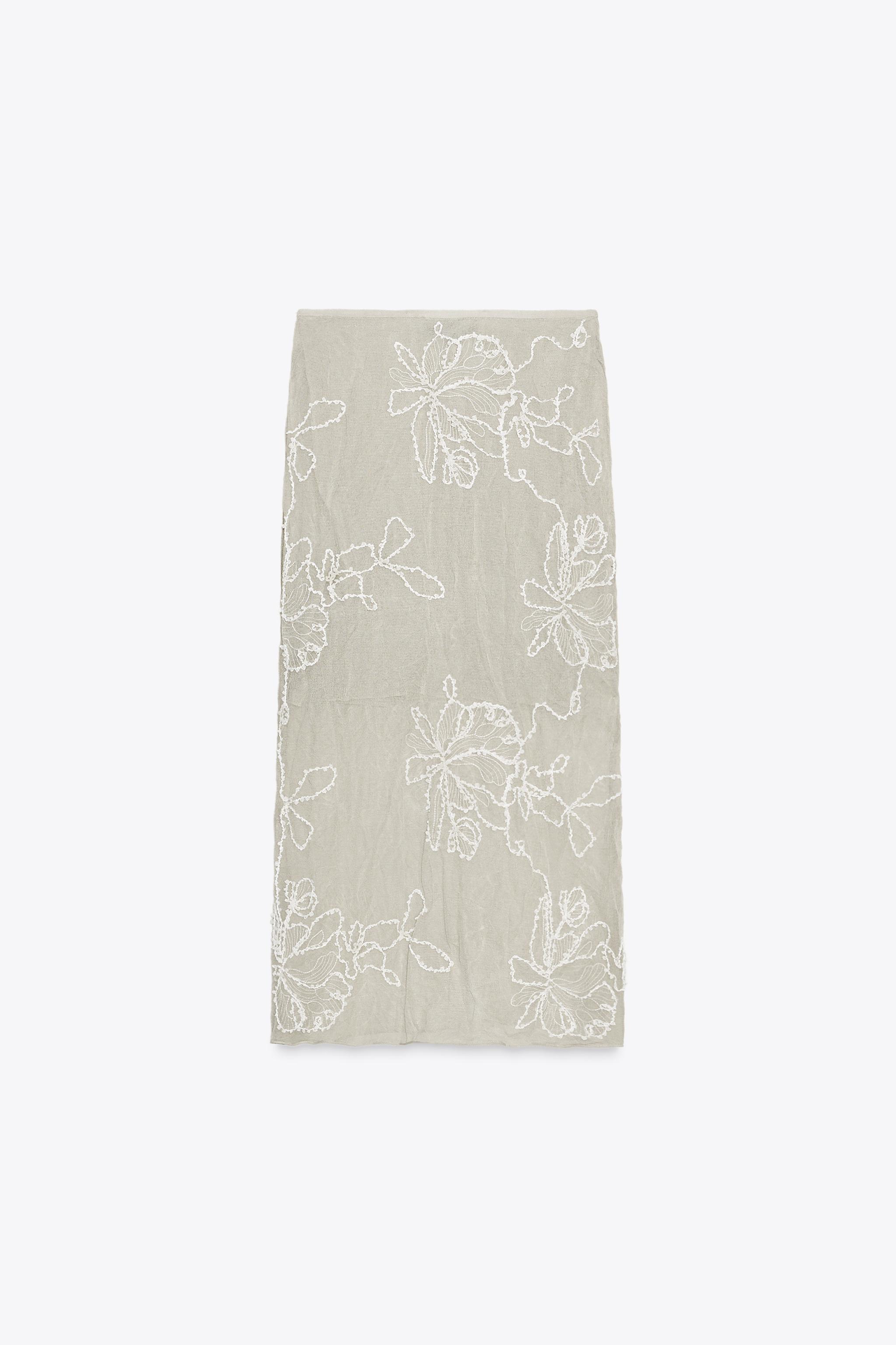 SEMI-SHEER STRUCTURED KNIT SKIRT