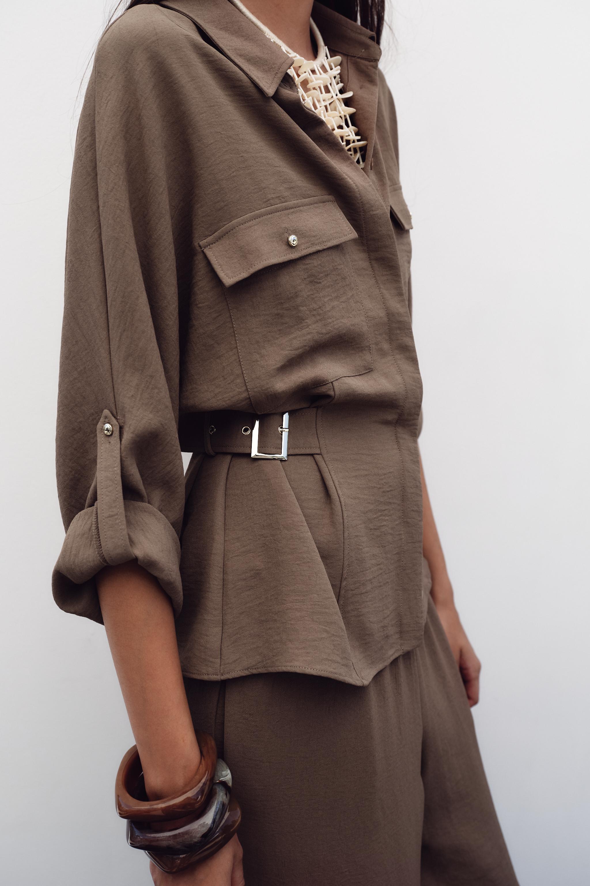 SAFARI SHIRT WITH SIDE BUCKLES