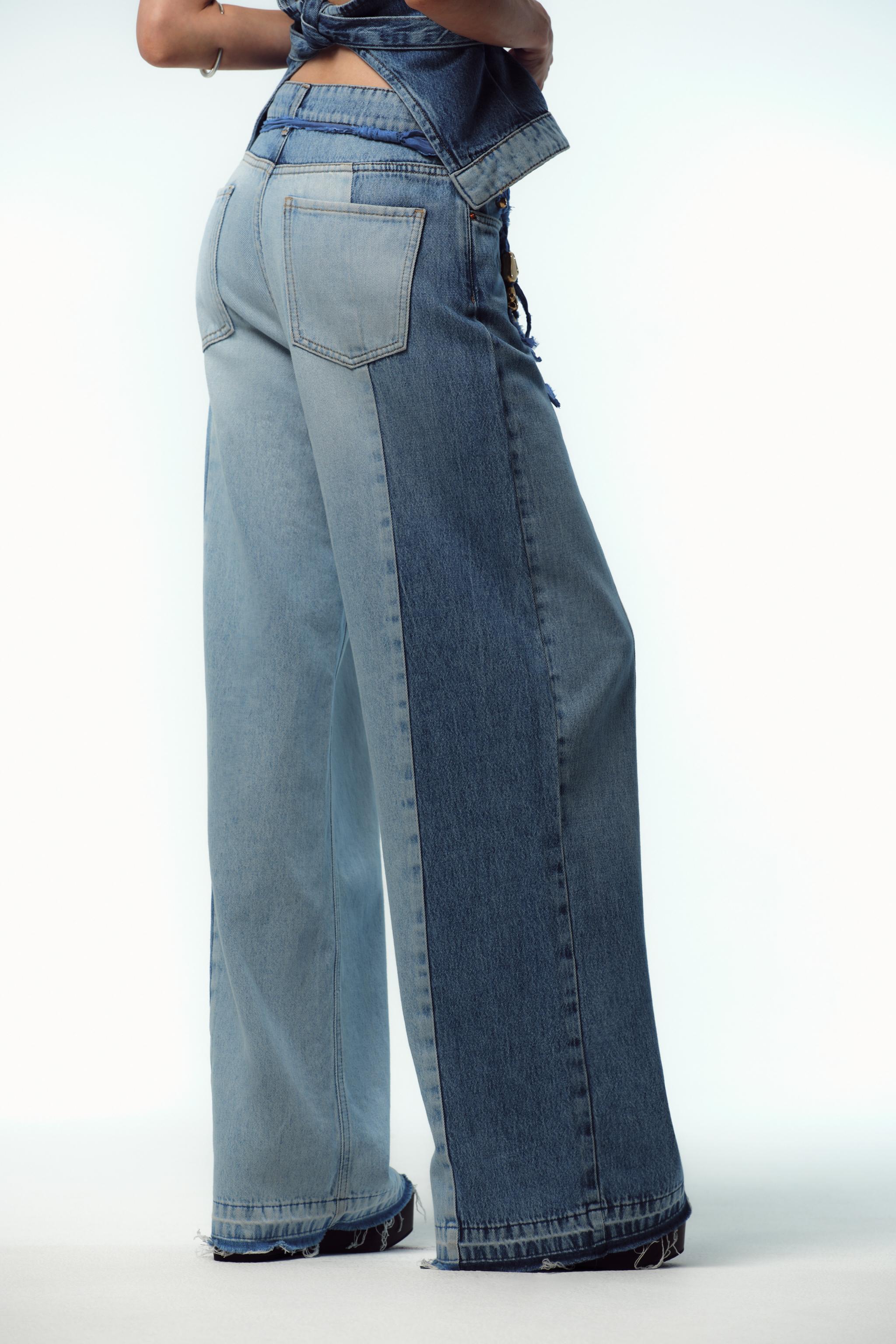 Z1975 WIDE LEG HIGH RISE COMBINED JEANS