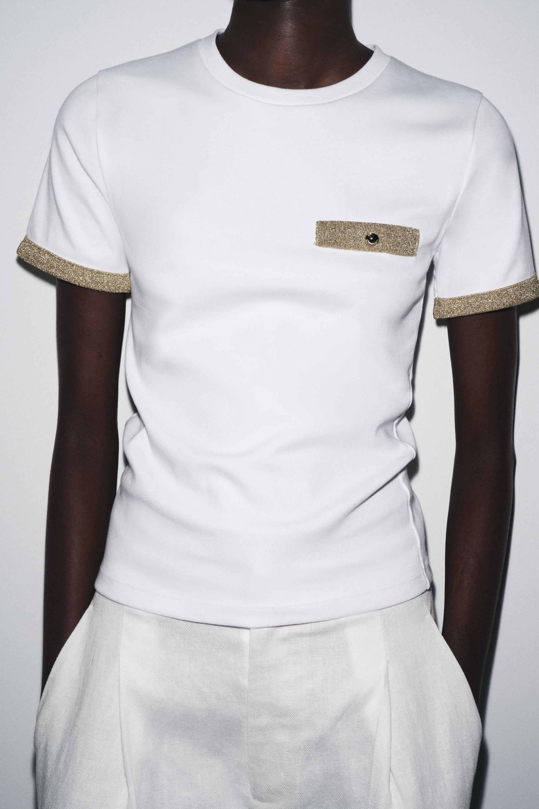 METALLIC THREAD T-SHIRT