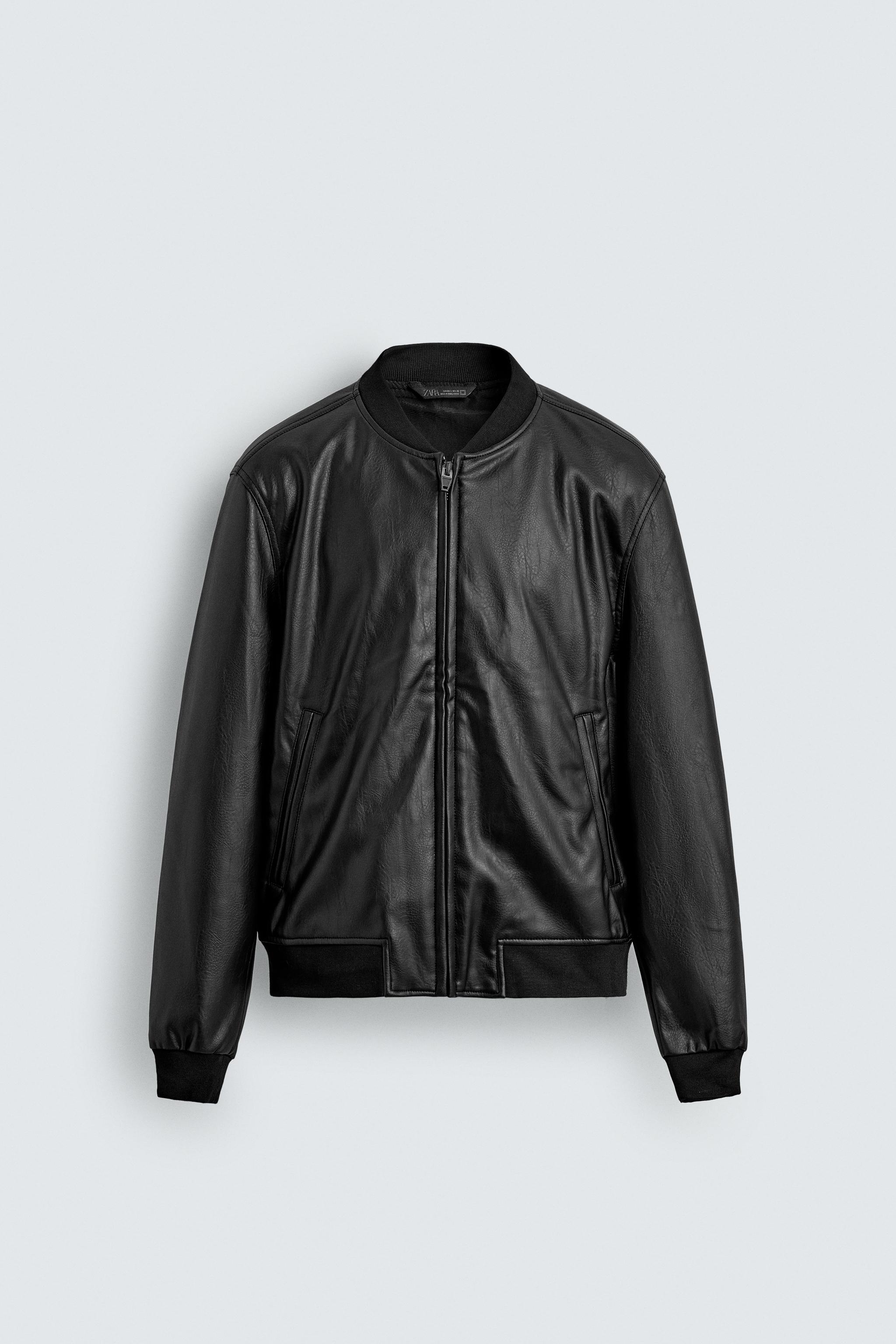 FAUX LEATHER BOMBER JACKET