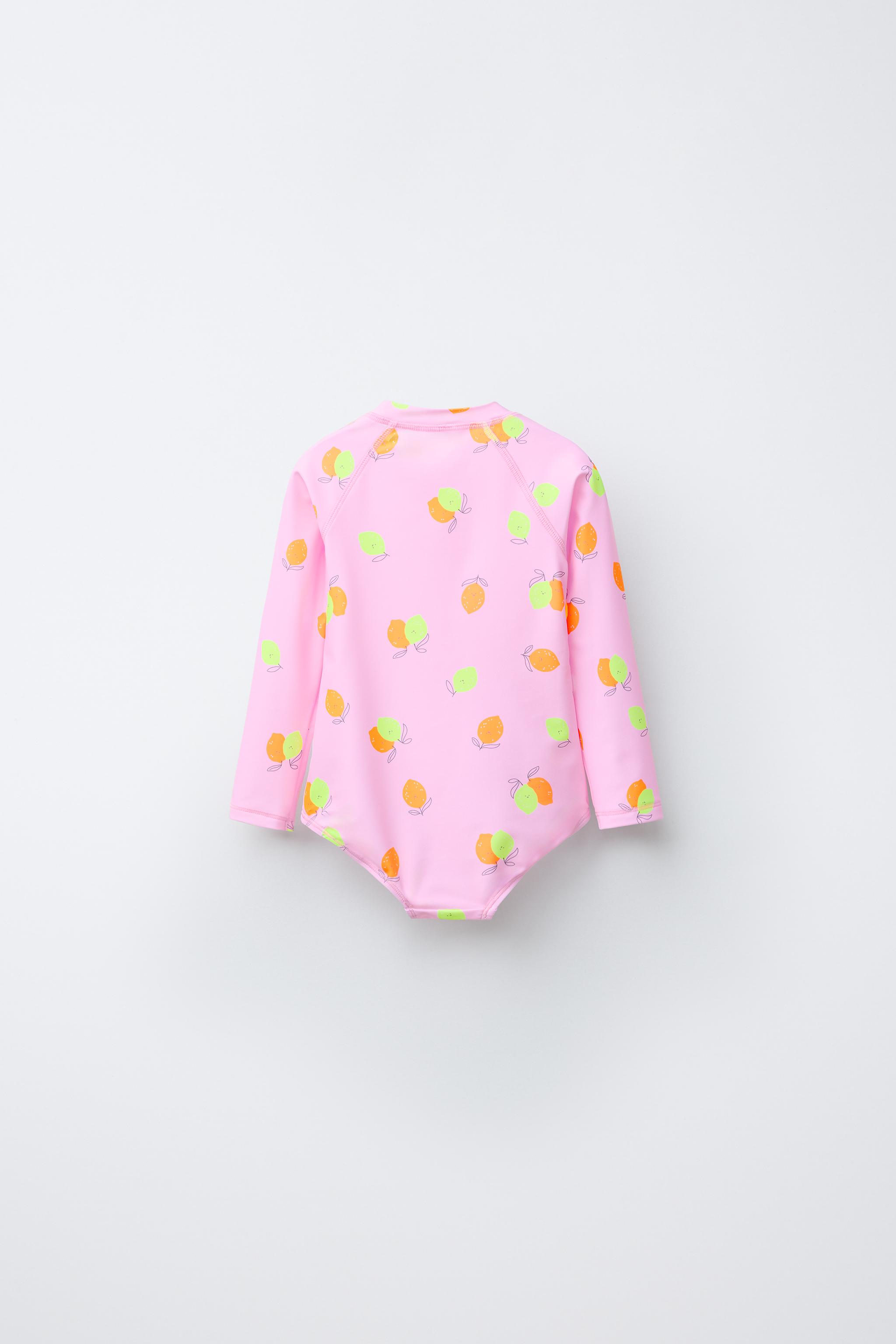 2-6 YEARS/ LEMON PRINT LEOTARD SWIMSUIT