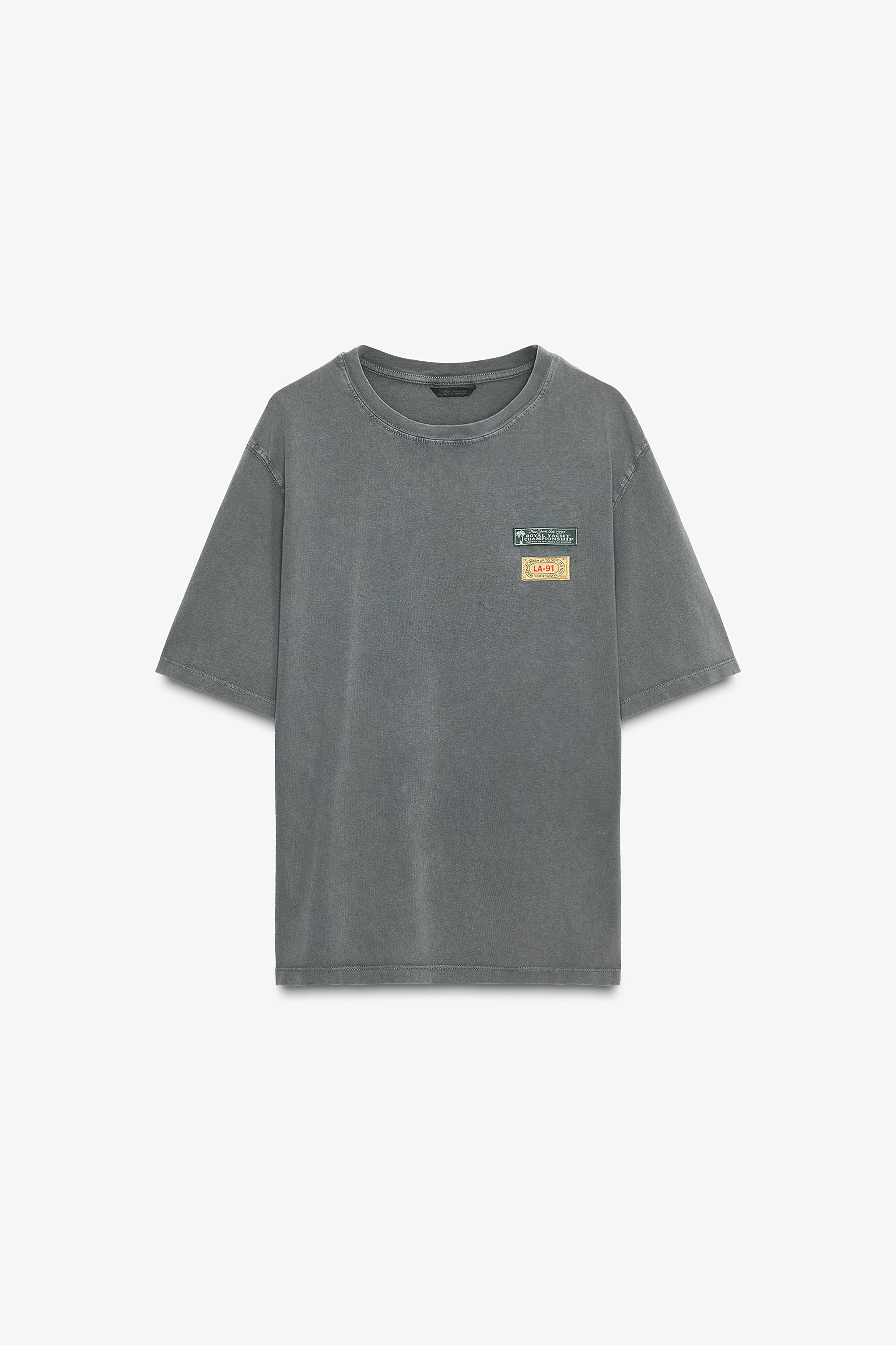 WASHED EFFECT PATCH T-SHIRT