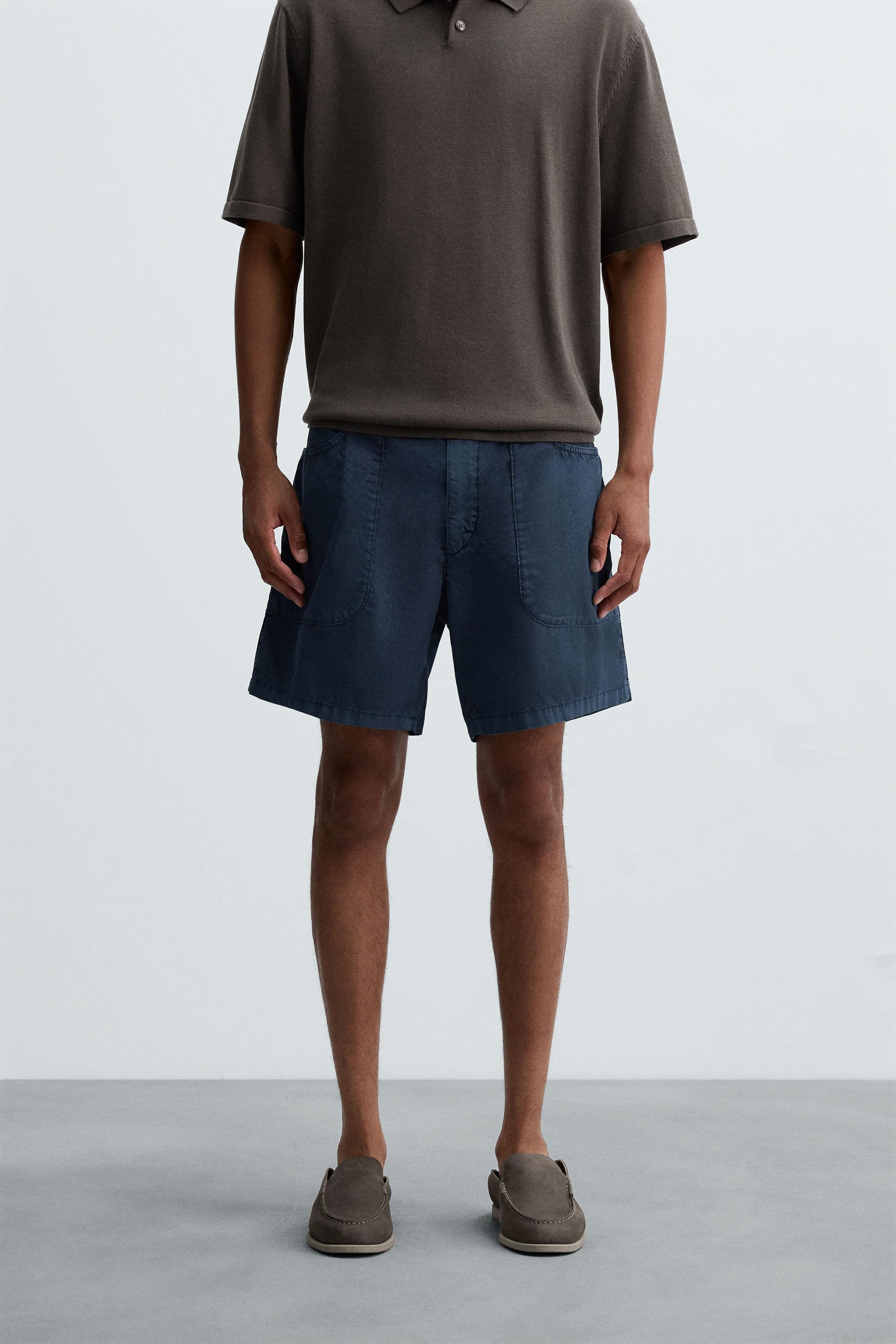 WASHED COTTON BERMUDA SHORTS