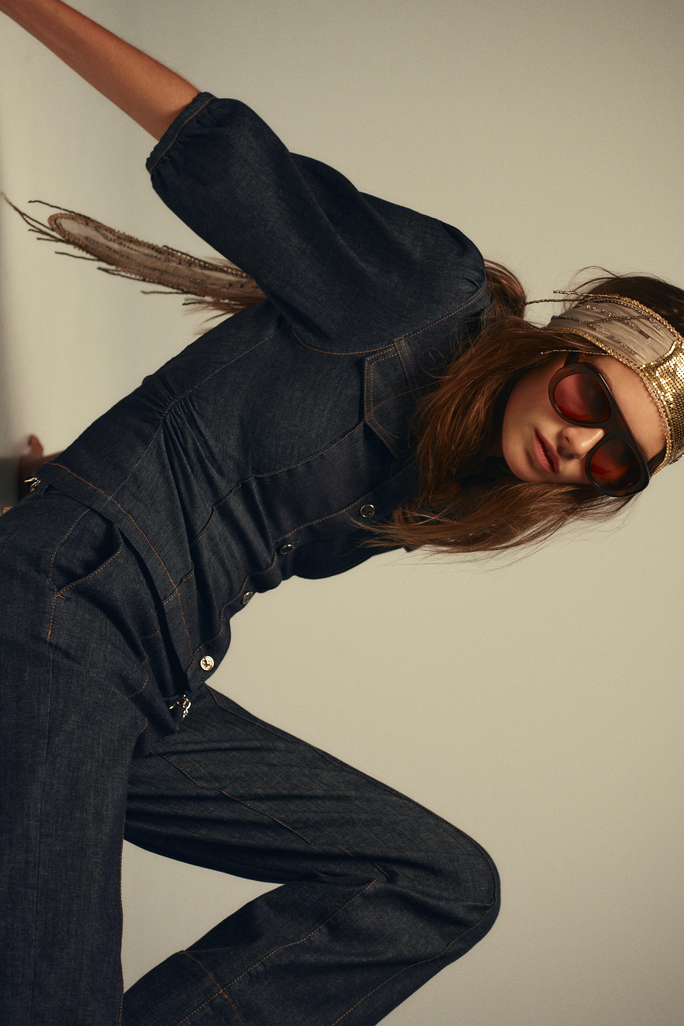 Z1975 FITTED DENIM PUFF SLEEVE SHIRT