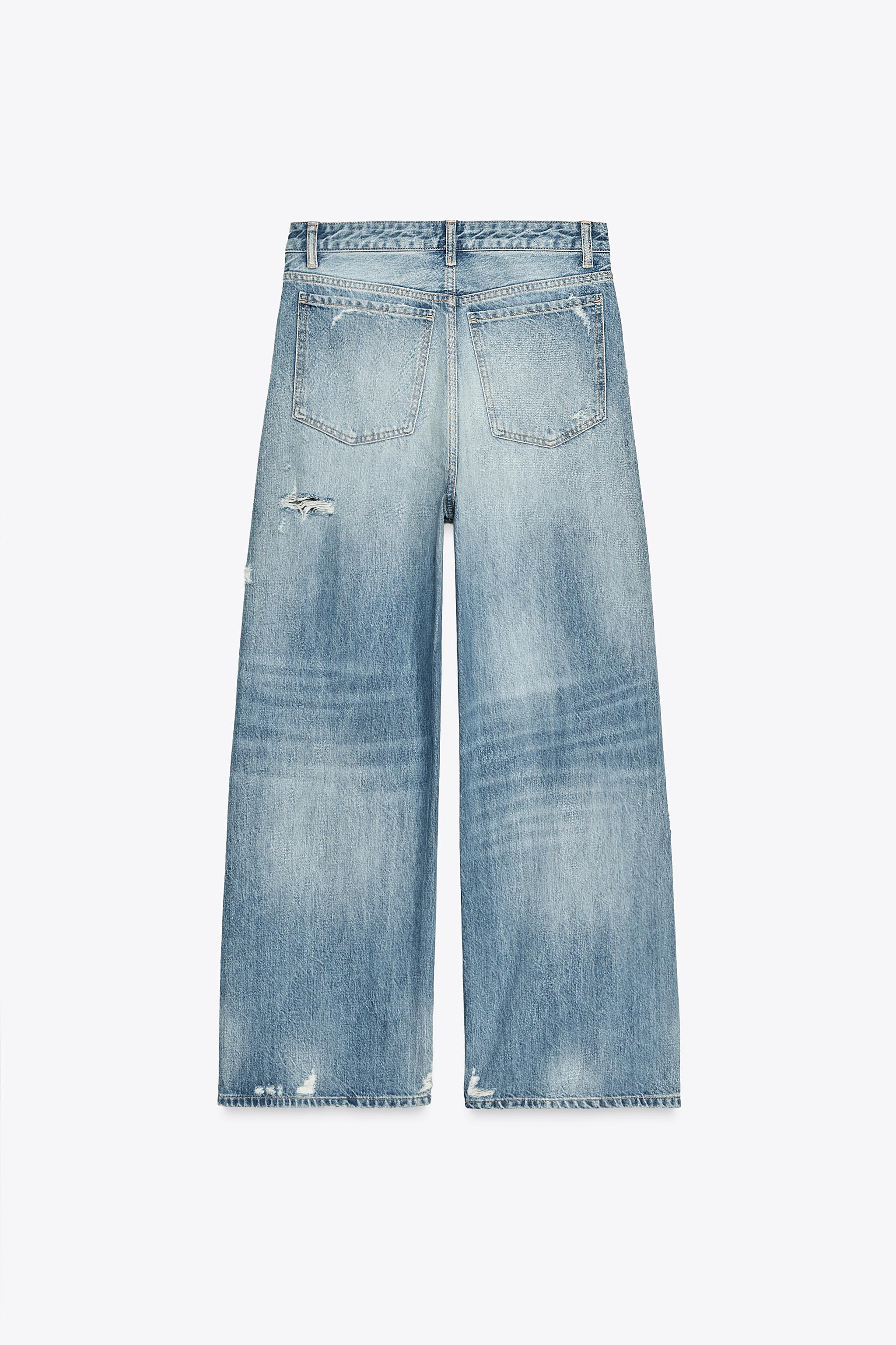 TRF MID-RISE RIPPED BAGGY JEANS