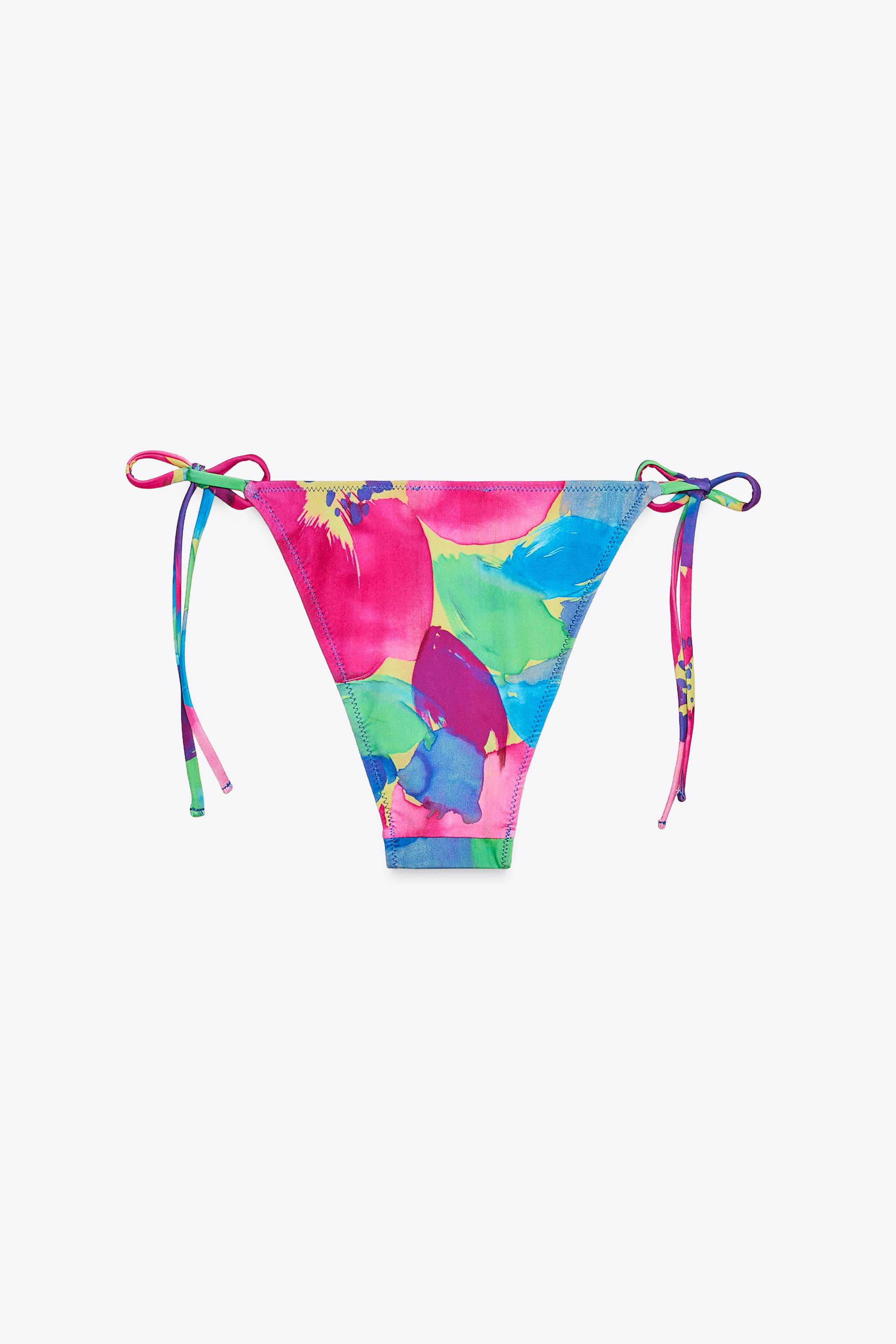 PRINTED TIE SIDE BIKINI BOTTOMS
