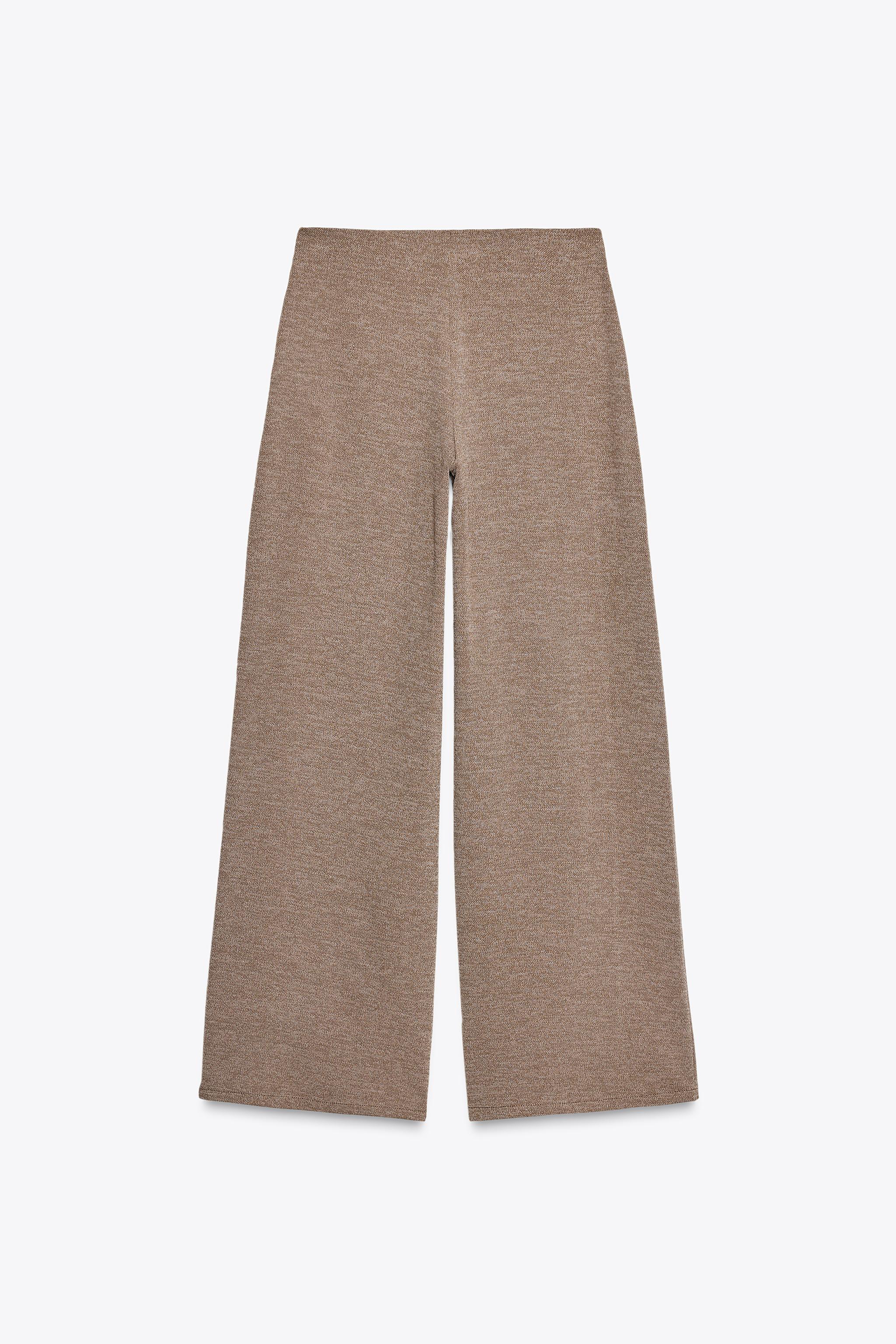 TEXTURED WIDE LEG PANTS