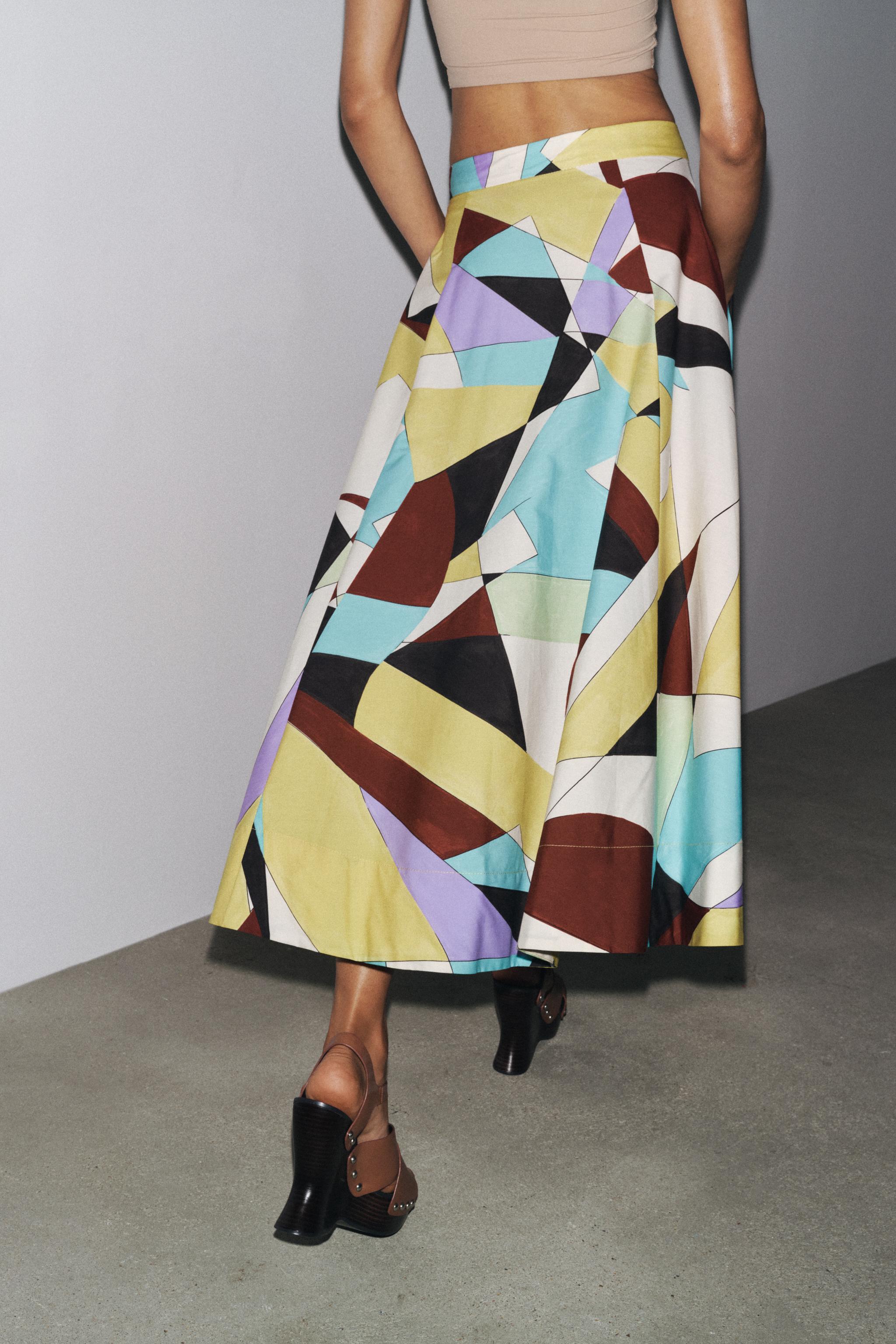 ZW COLLECTION PRINTED MIDI SKIRT