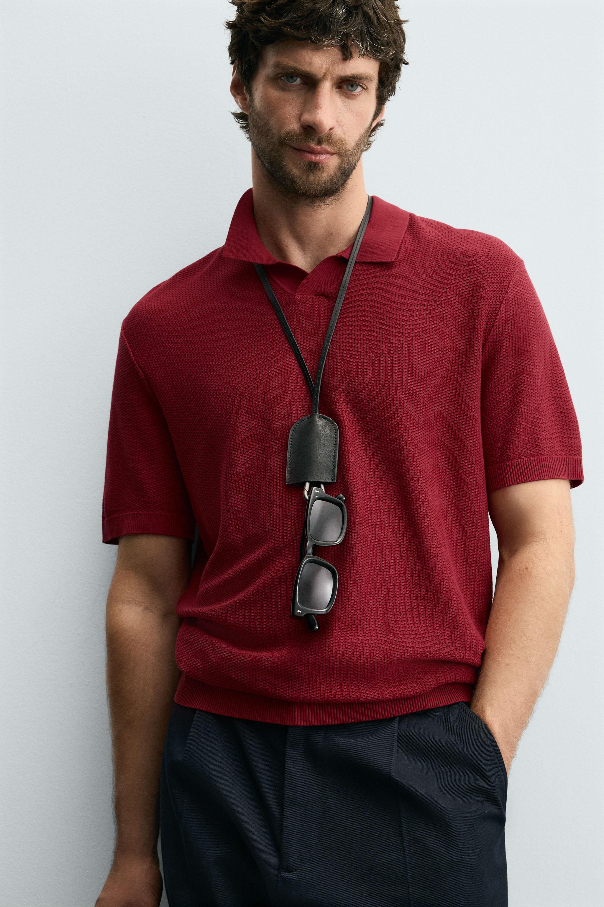 TEXTURED KNIT POLO SHIRT