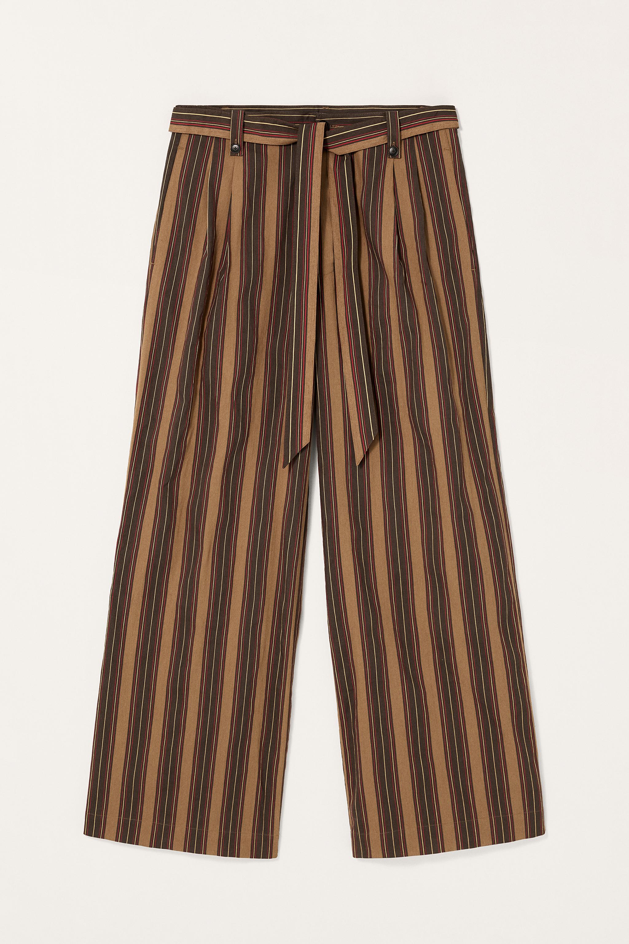 LIMITED EDITION STRIPED BELTED PANTS