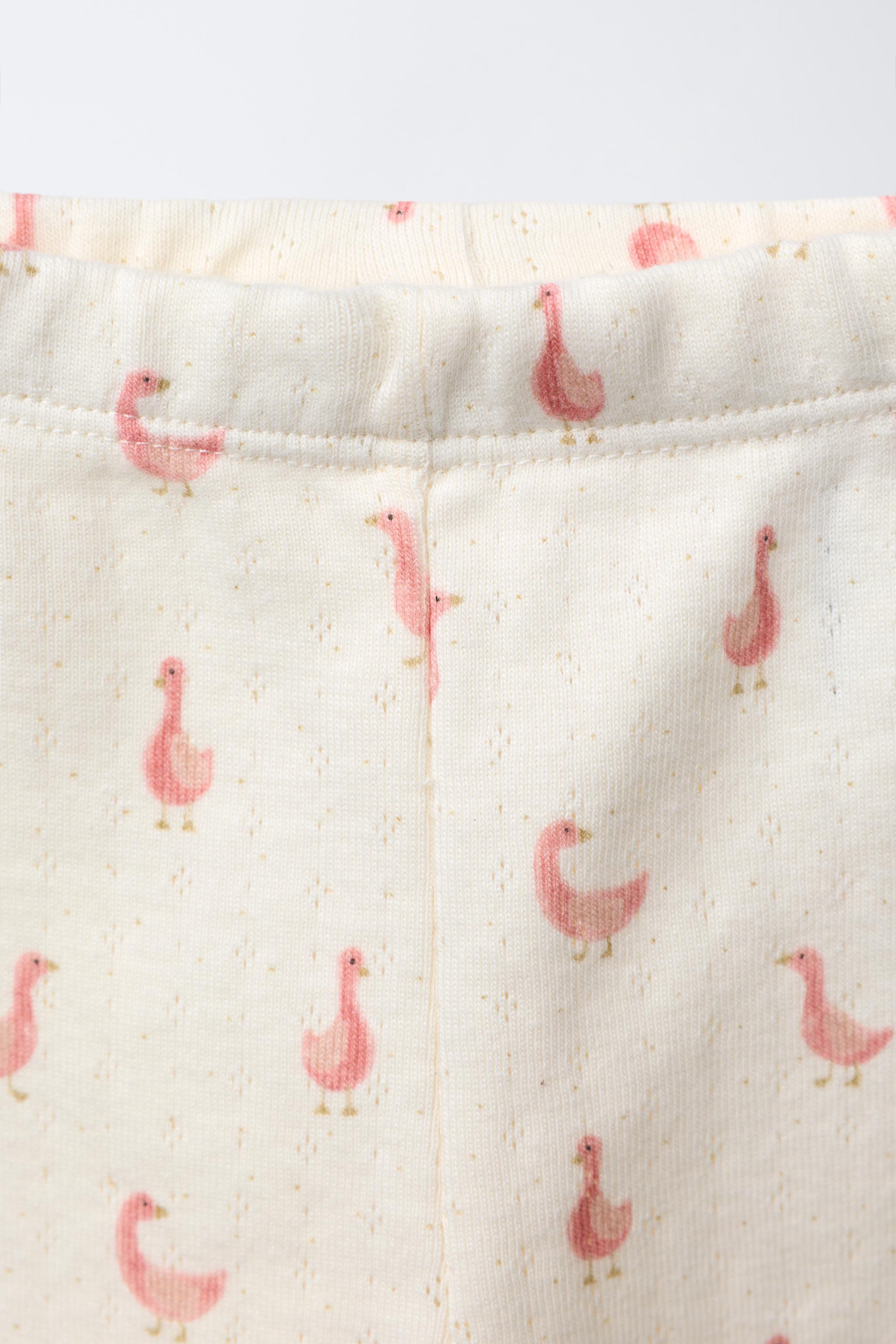 GOOSE PRINT RIBBED LEGGINGS