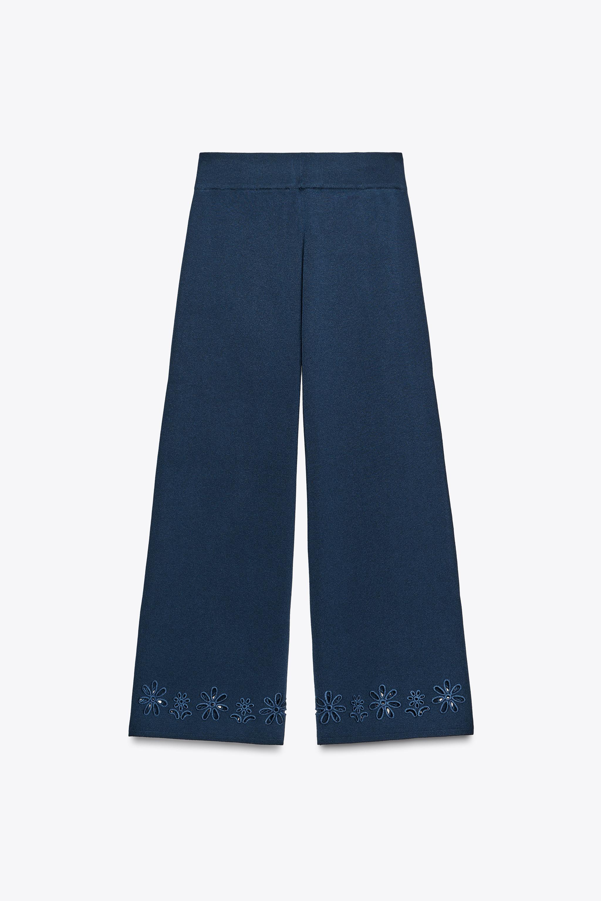 KNIT PANTS WITH OPENWORK EMBROIDERY
