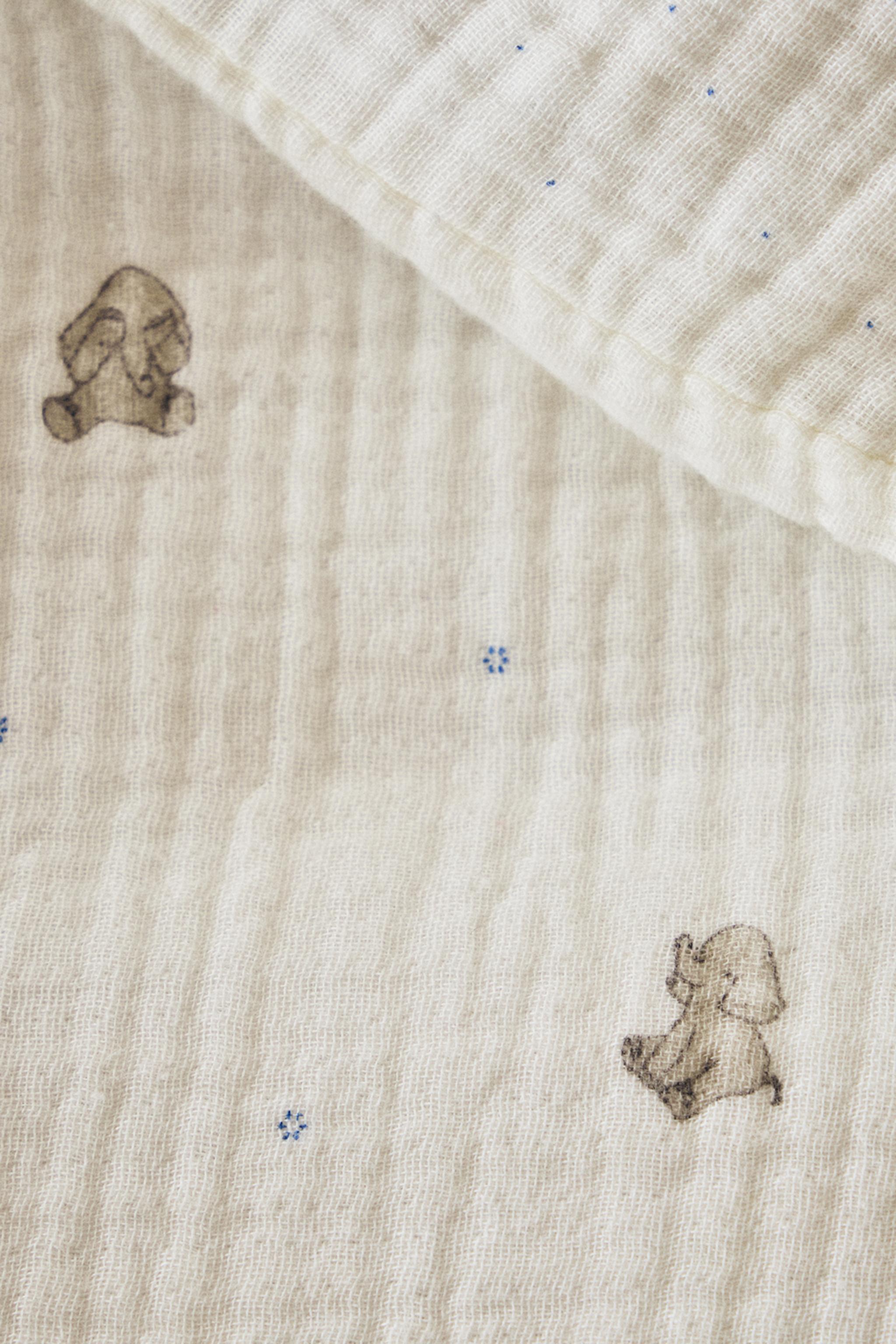 MINI CRIB MUSLIN ELEPHANT SHEET SET