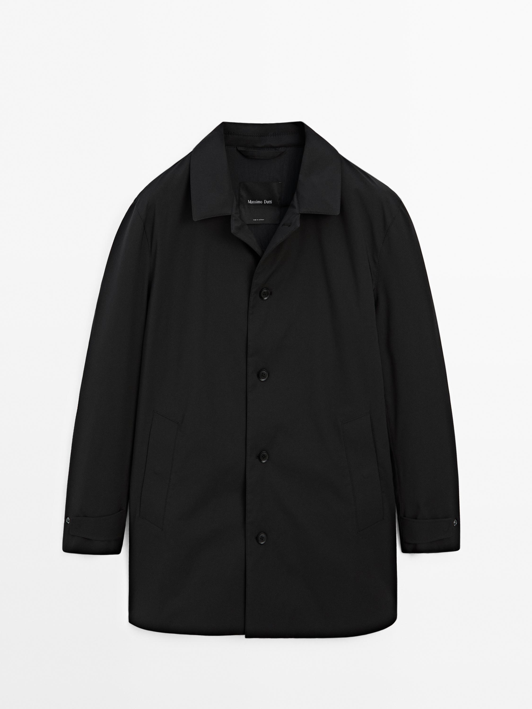 Water-repellent fabric trench coat