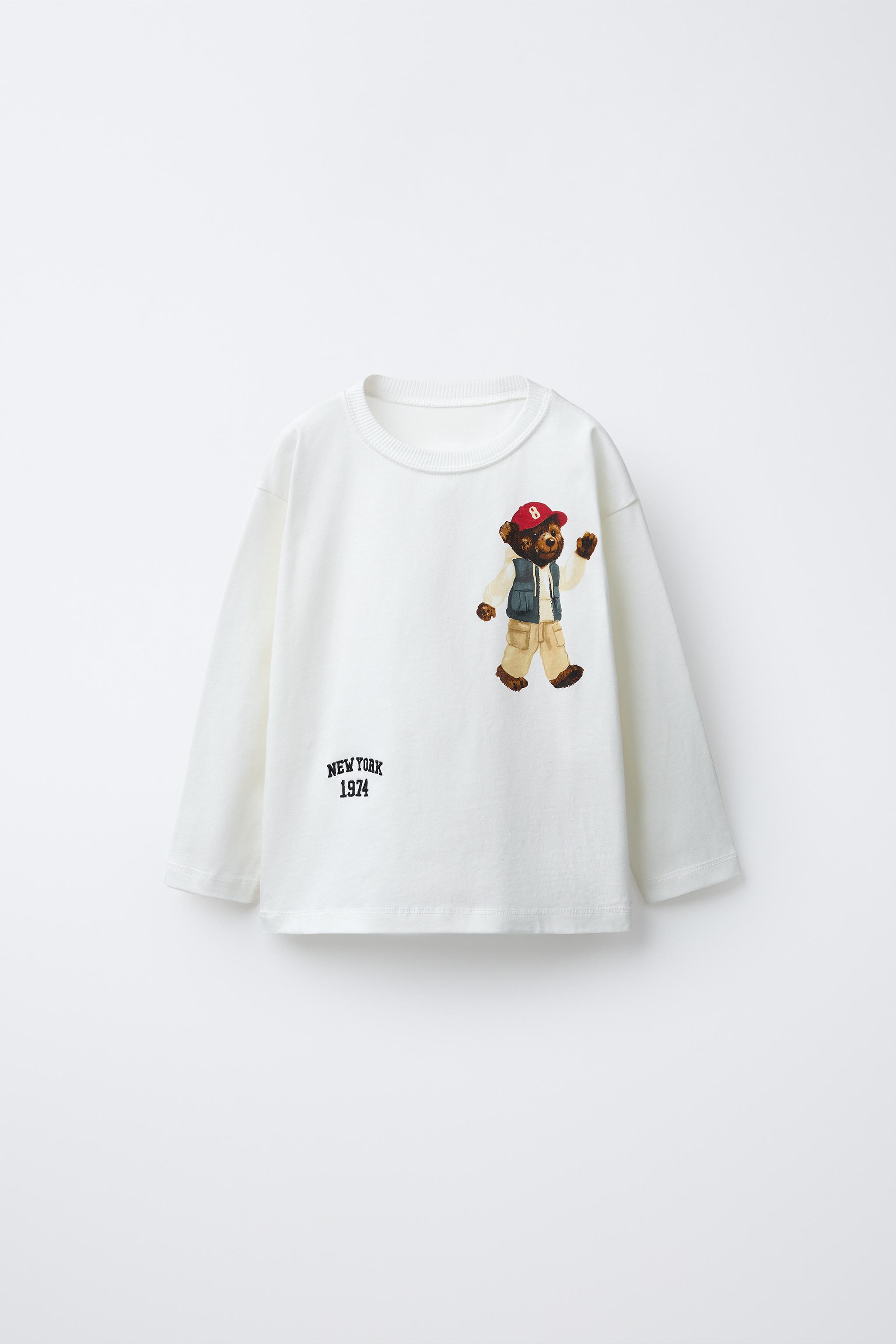 BEAR TEXT EMBROIDERED T-SHIRT