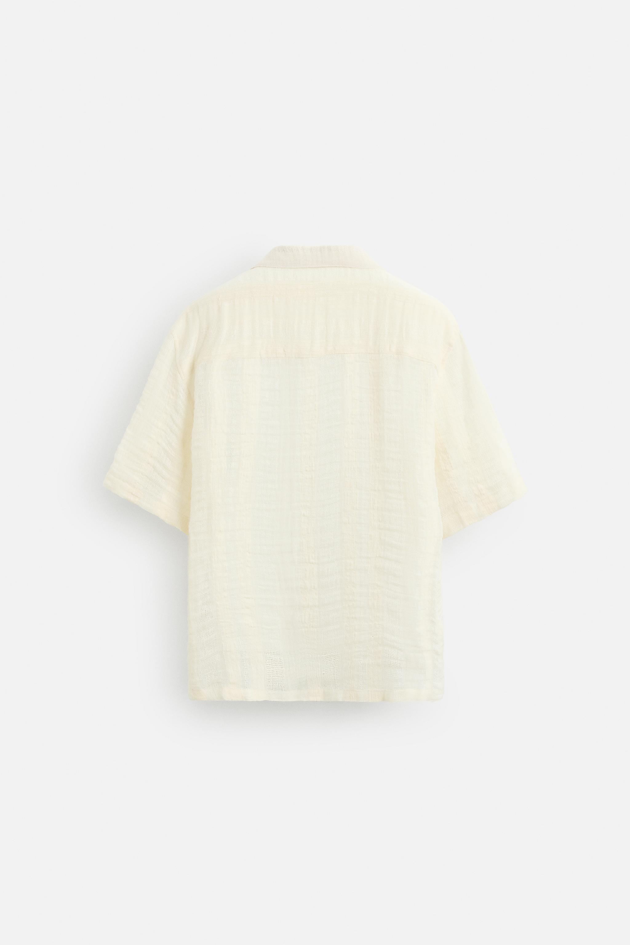 COTTON LINEN JACQUARD SHIRT