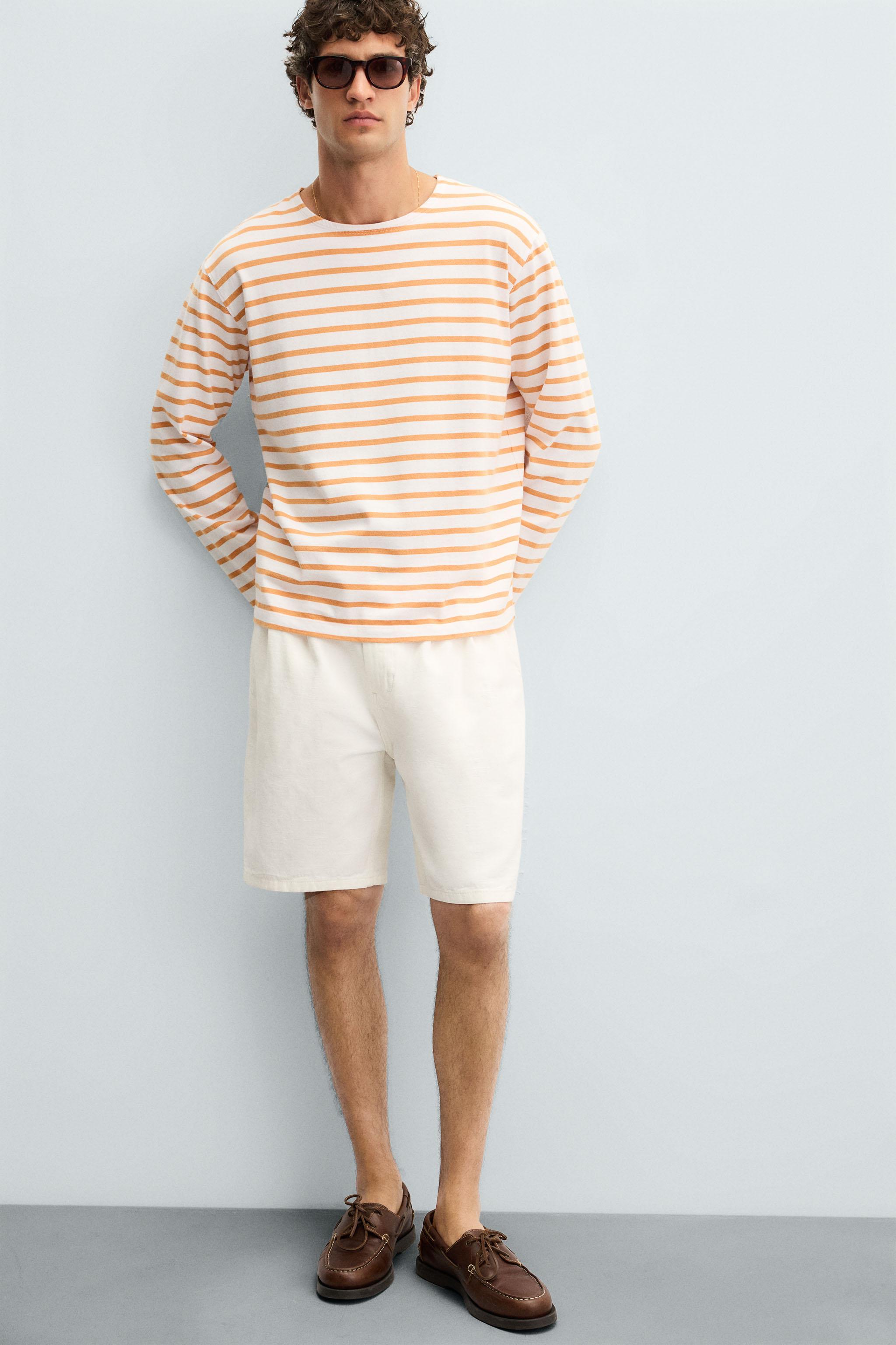 RELAXED FIT PLEATED BERMUDA SHORTS