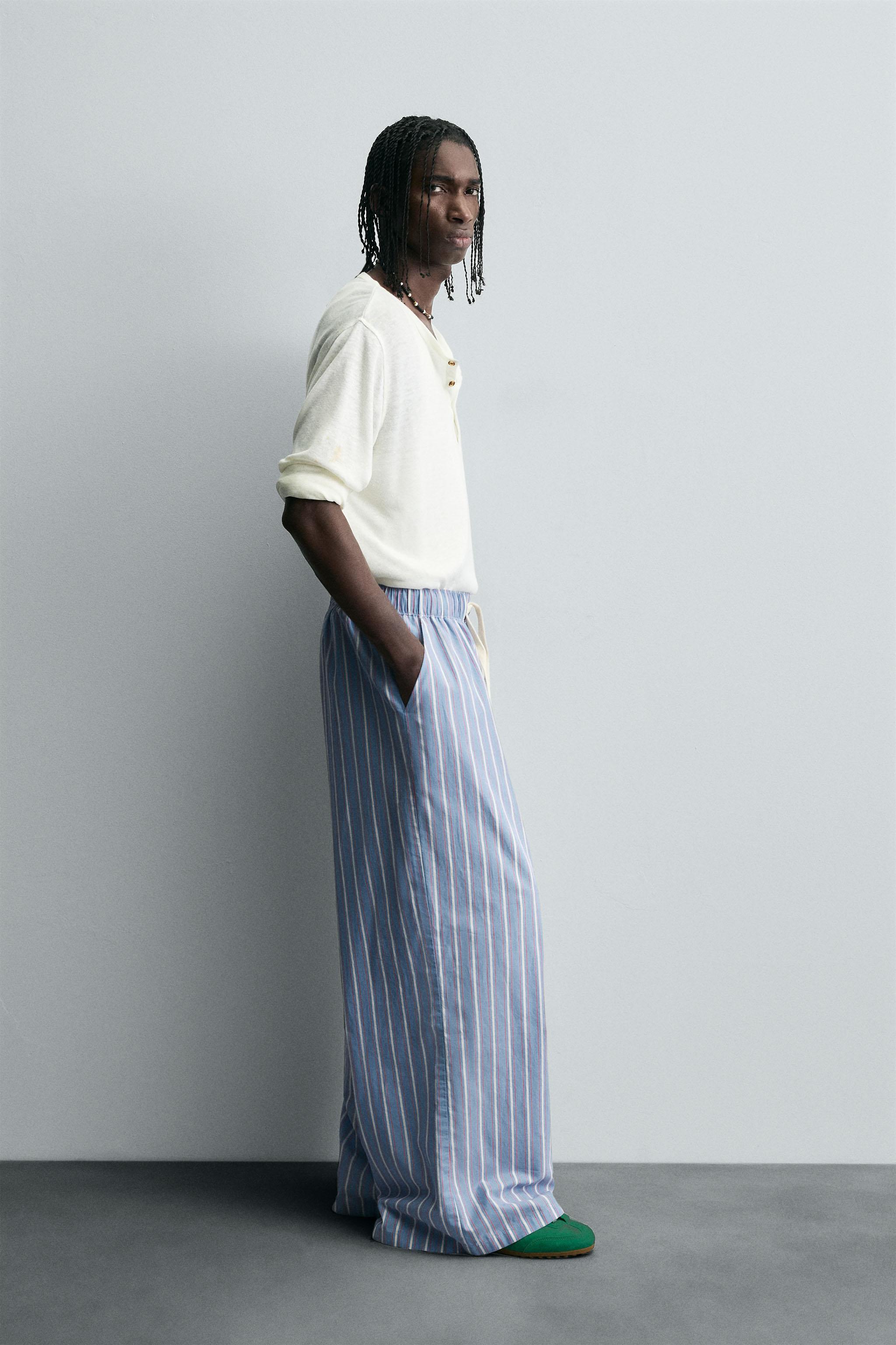 STRIPED OVERSIZED FIT PANTS