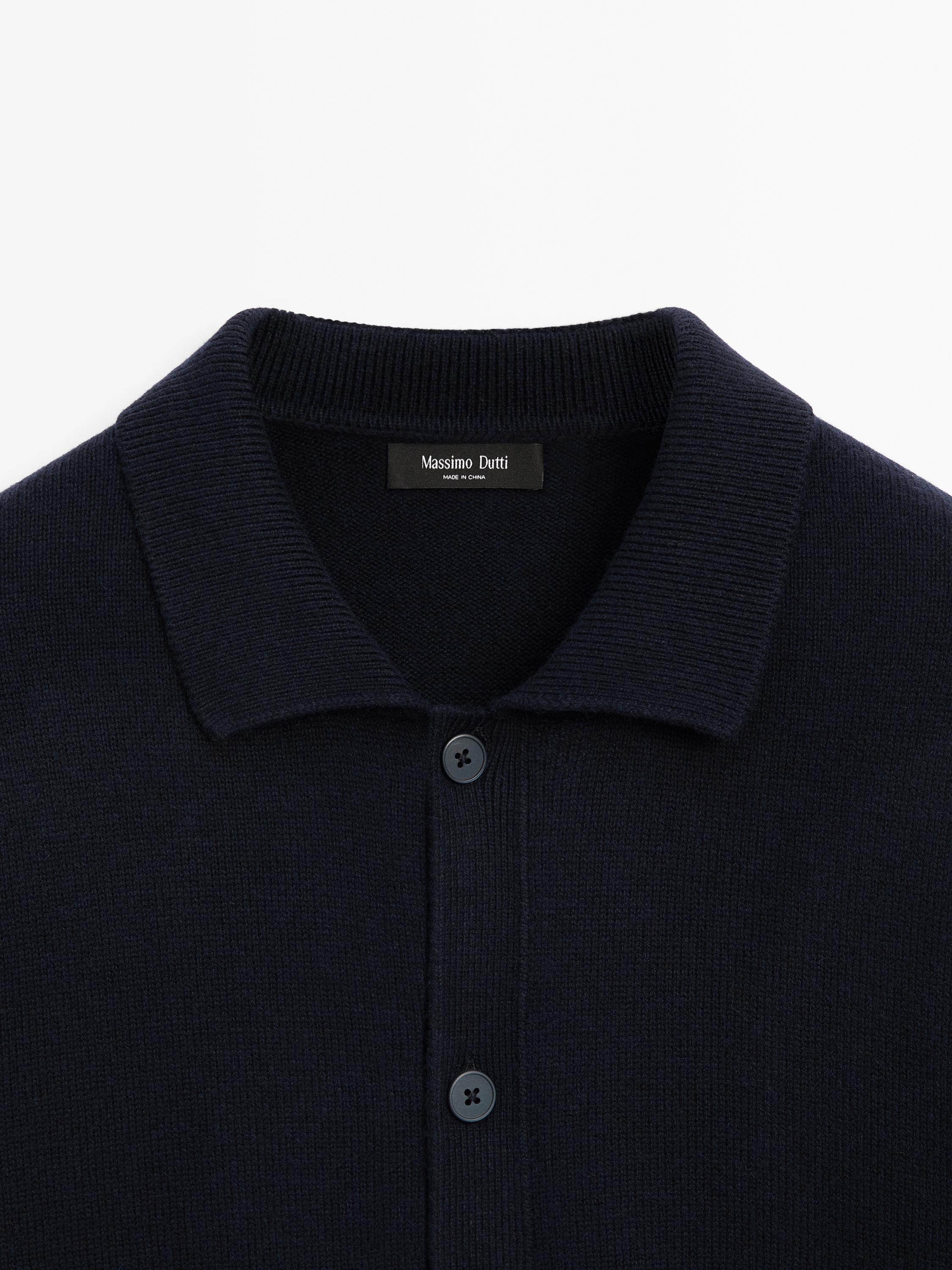 Cotton blend knit cardigan