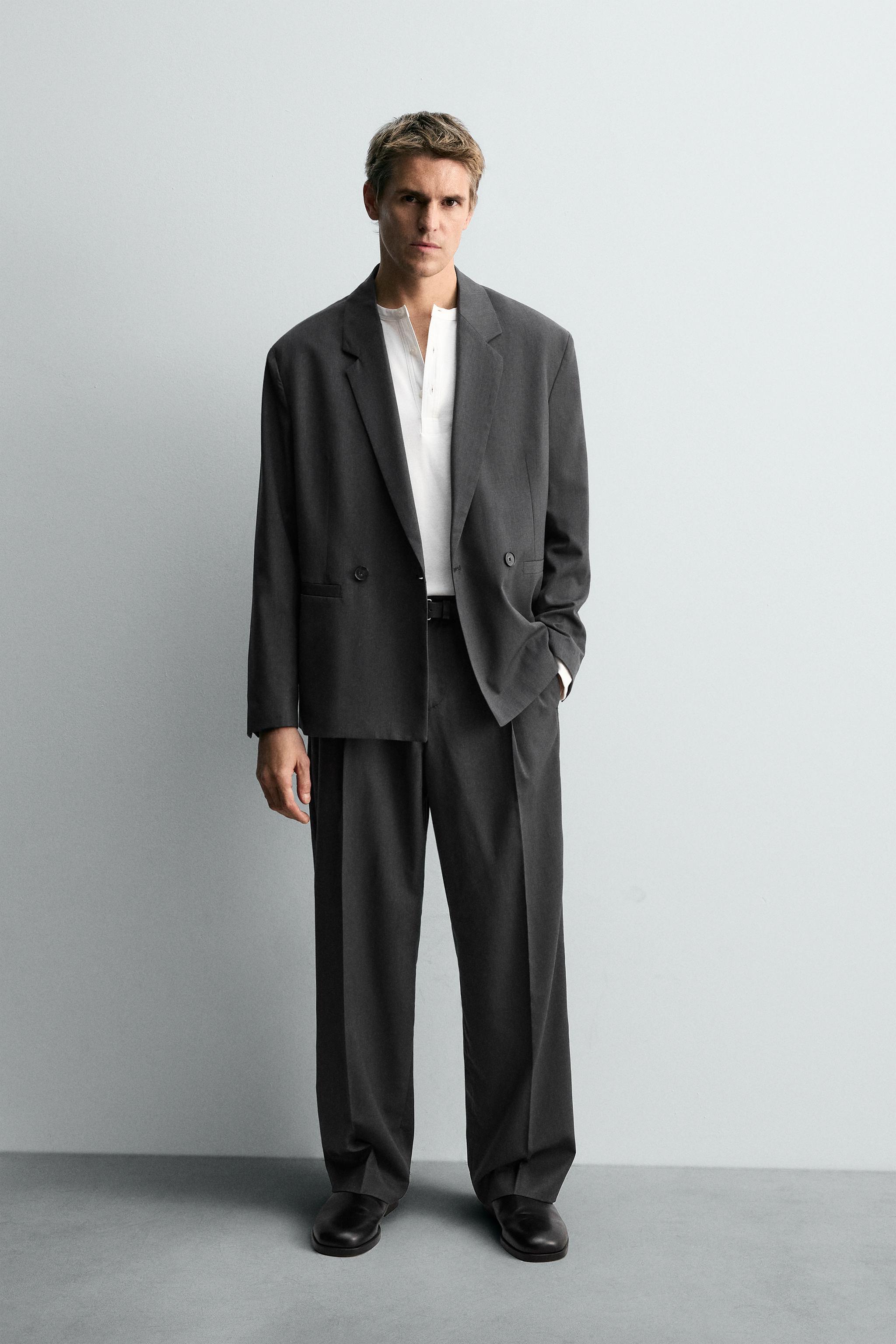 PLEATED SUIT PANTS