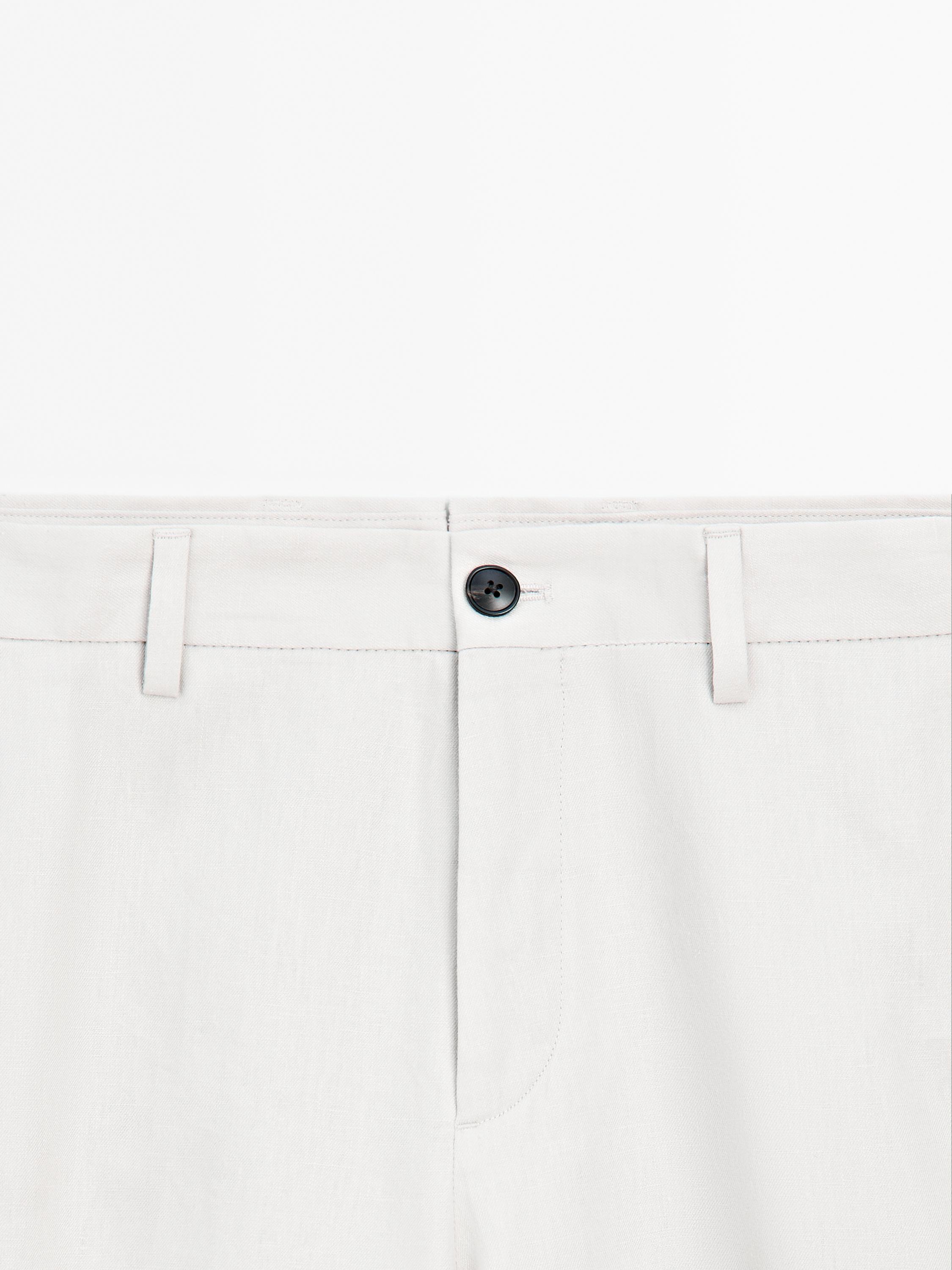 100% linen suit trousers