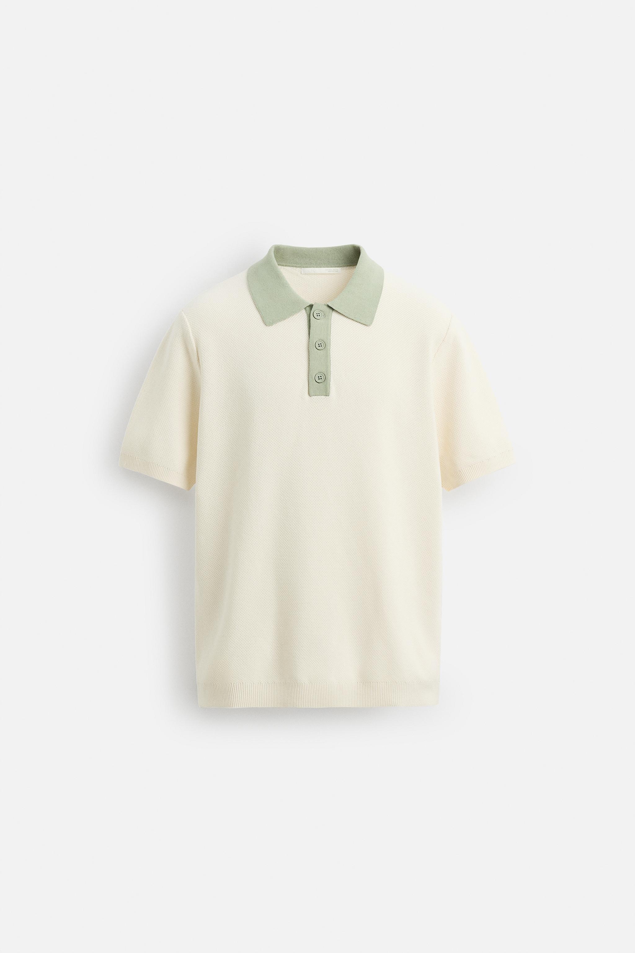 CONTRAST KNIT POLO SHIRT