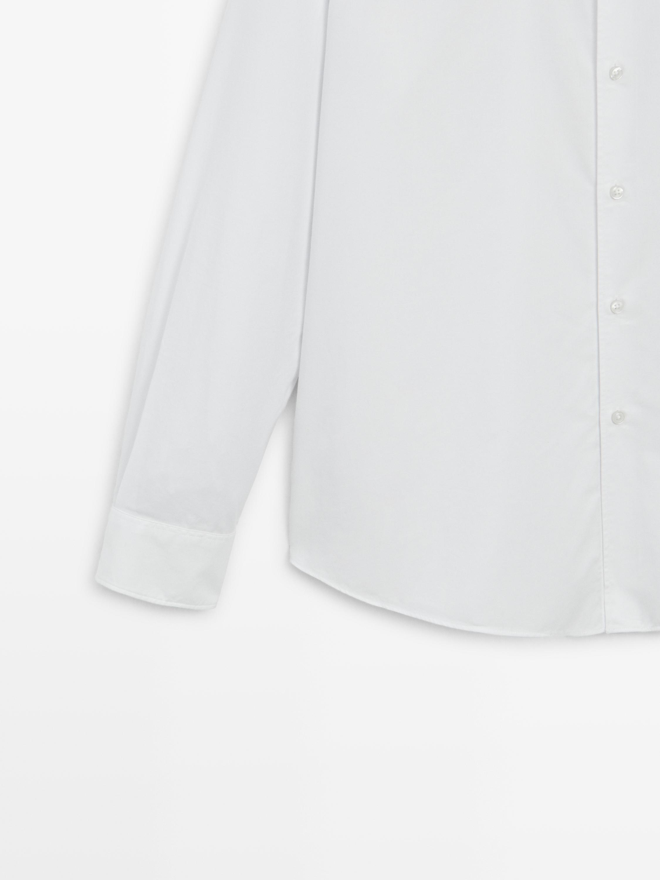 Slim fit twill melange shirt