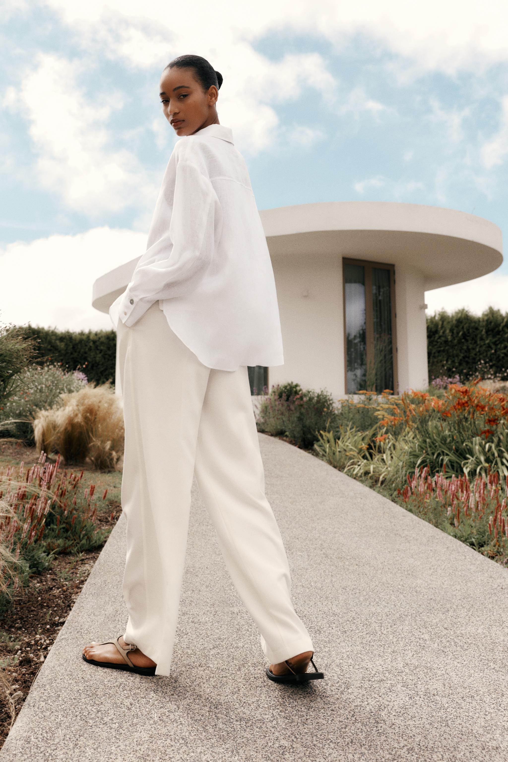 100% LINEN SHIRT WITH MIXED BUTTONS