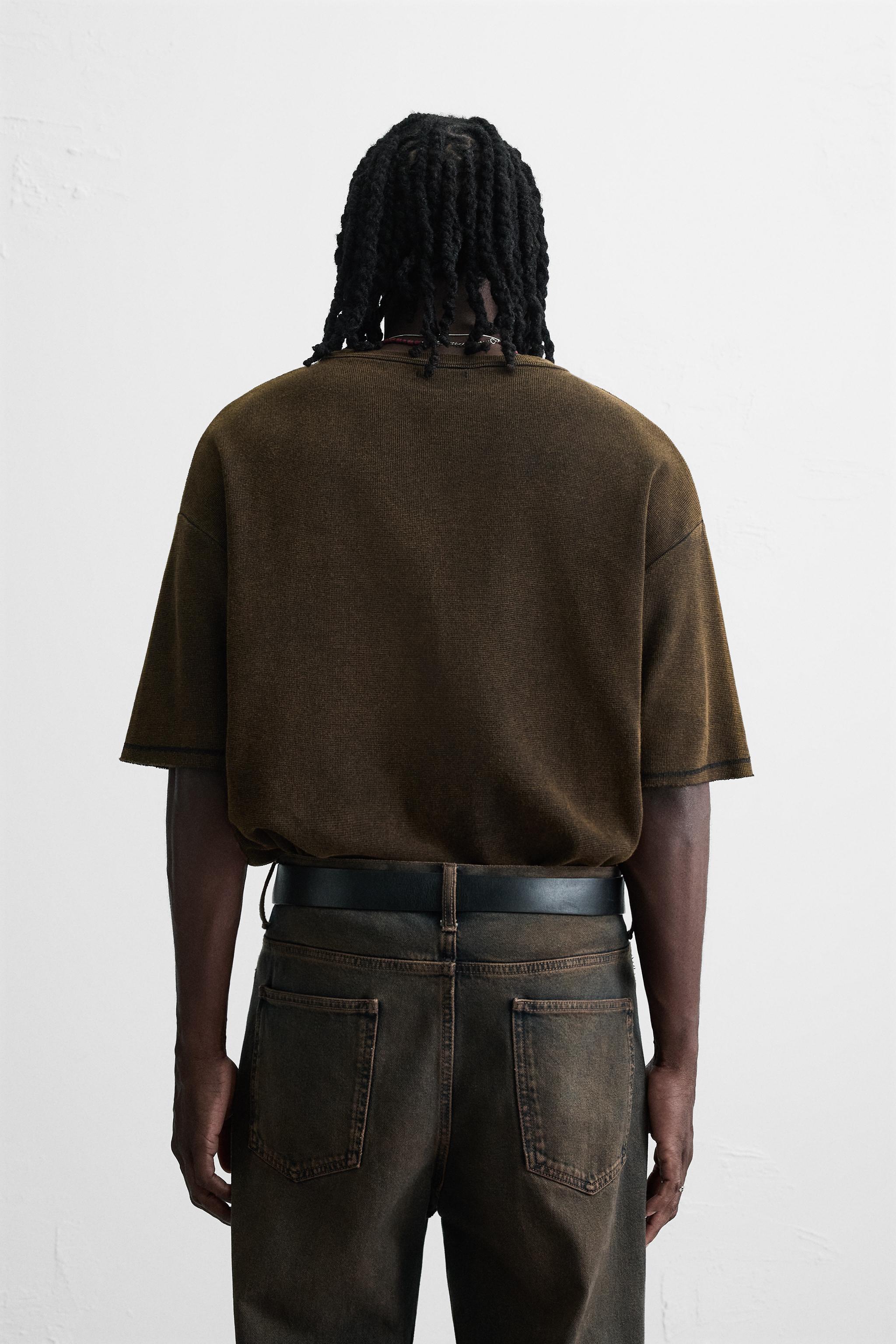 WASHED PRINT KNIT T-SHIRT