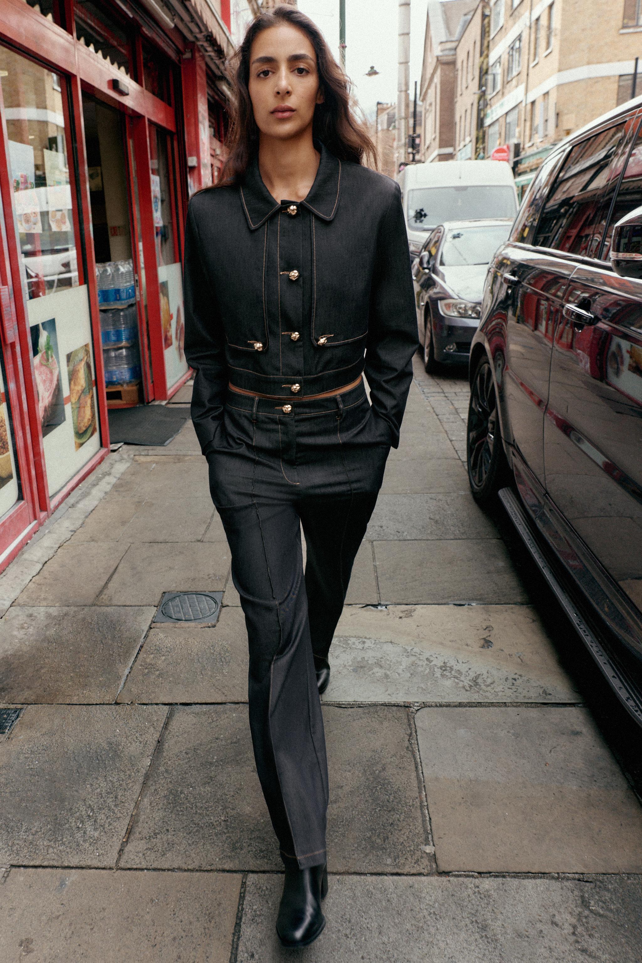 CONTRAST STITCHING SHORT JACKET