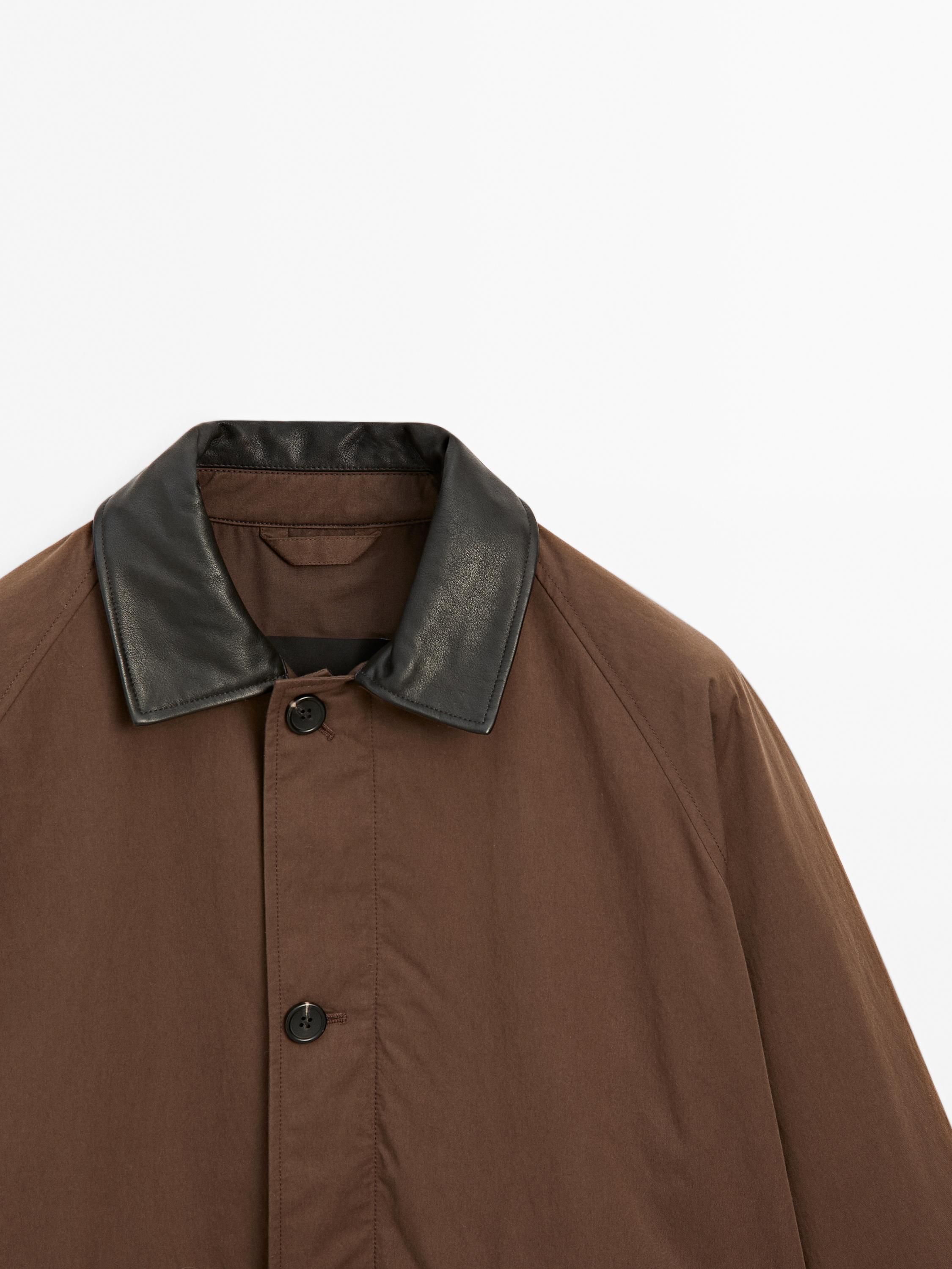 Short parka with collar detail