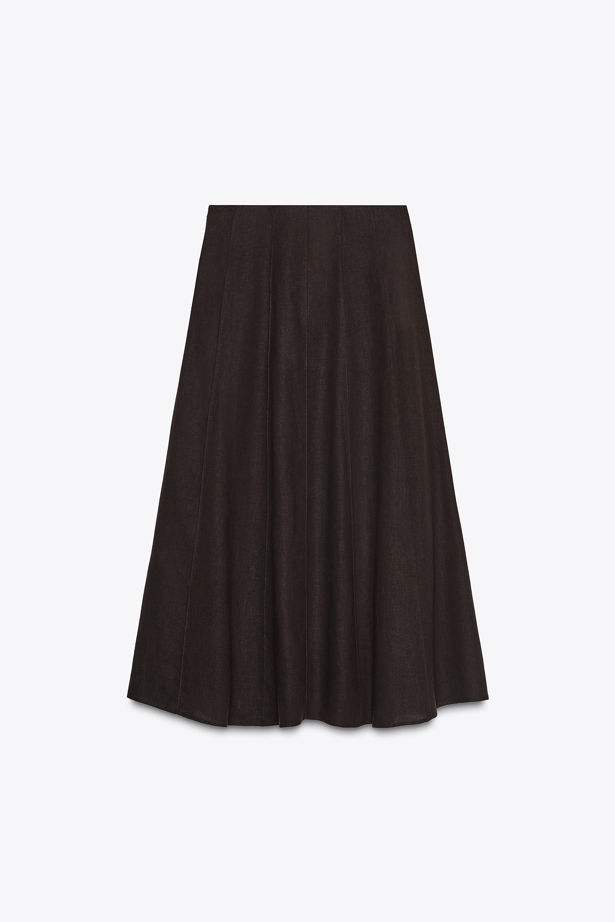 LINEN MIDI SKIRT