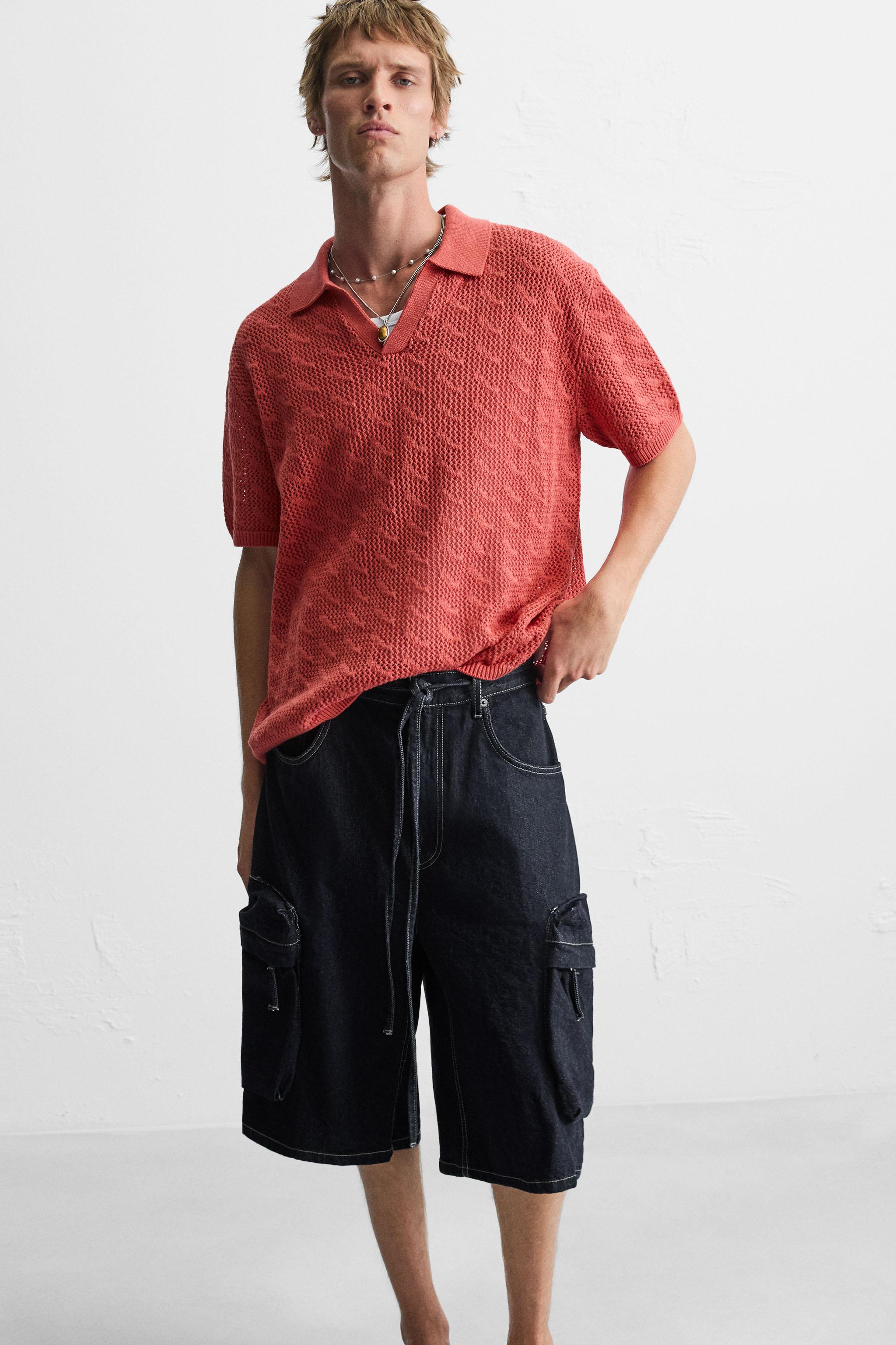 WIDE FIT DENIM CARGO SHORTS