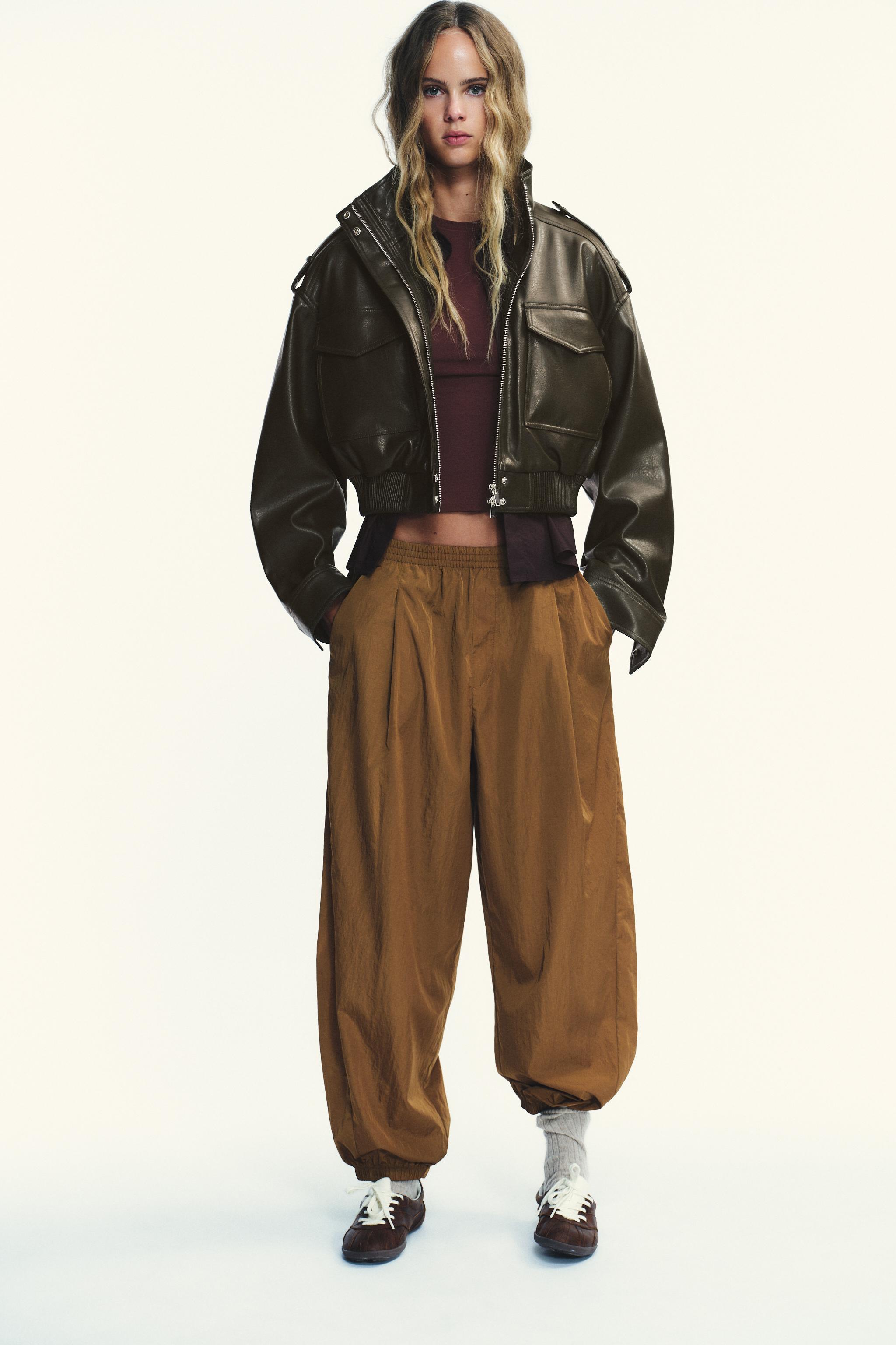 NYLON BLOOMER PANTS WITH ELASTIC CUFFS