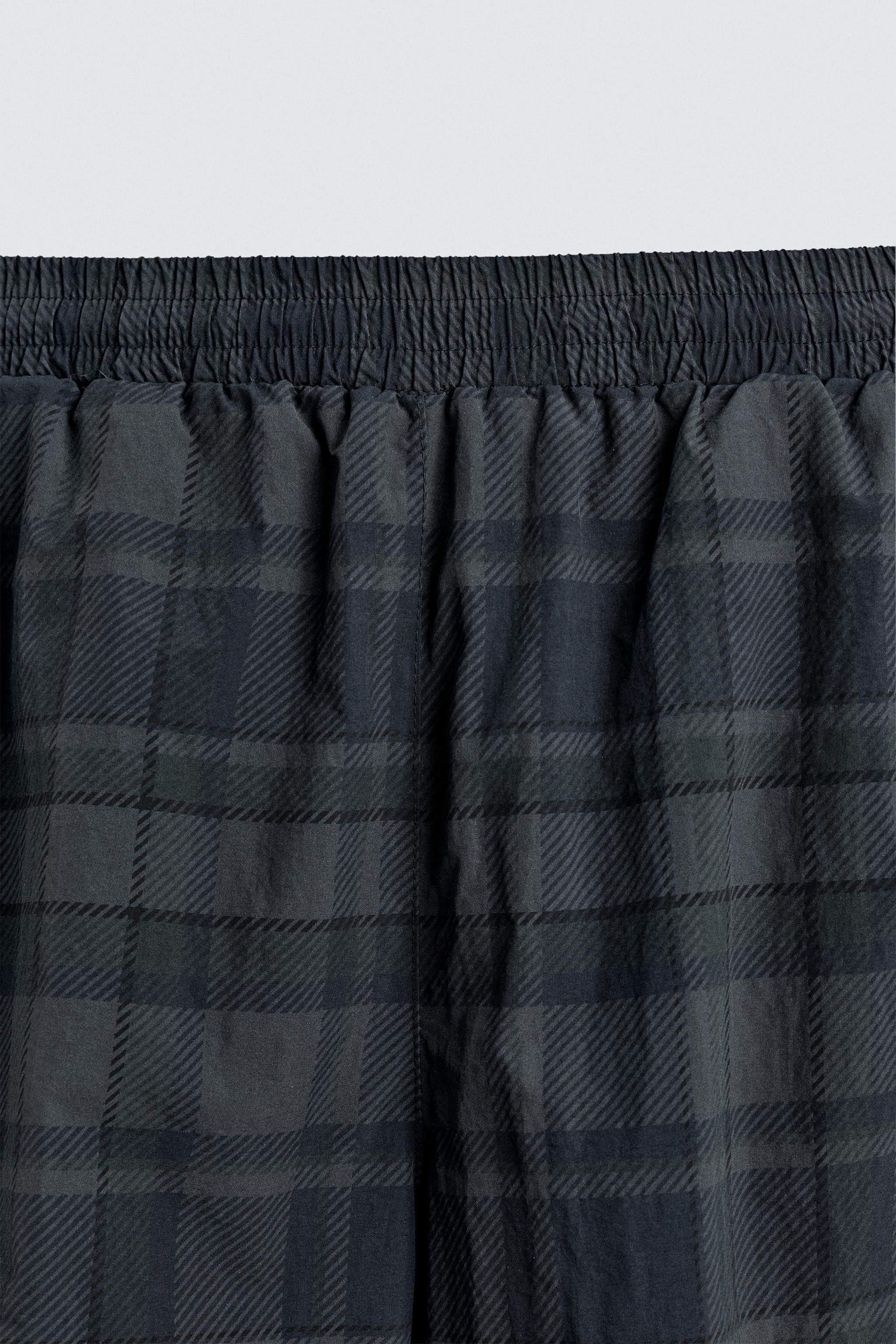 CONTRAST PLAID TECHNICAL JOGGER PANTS