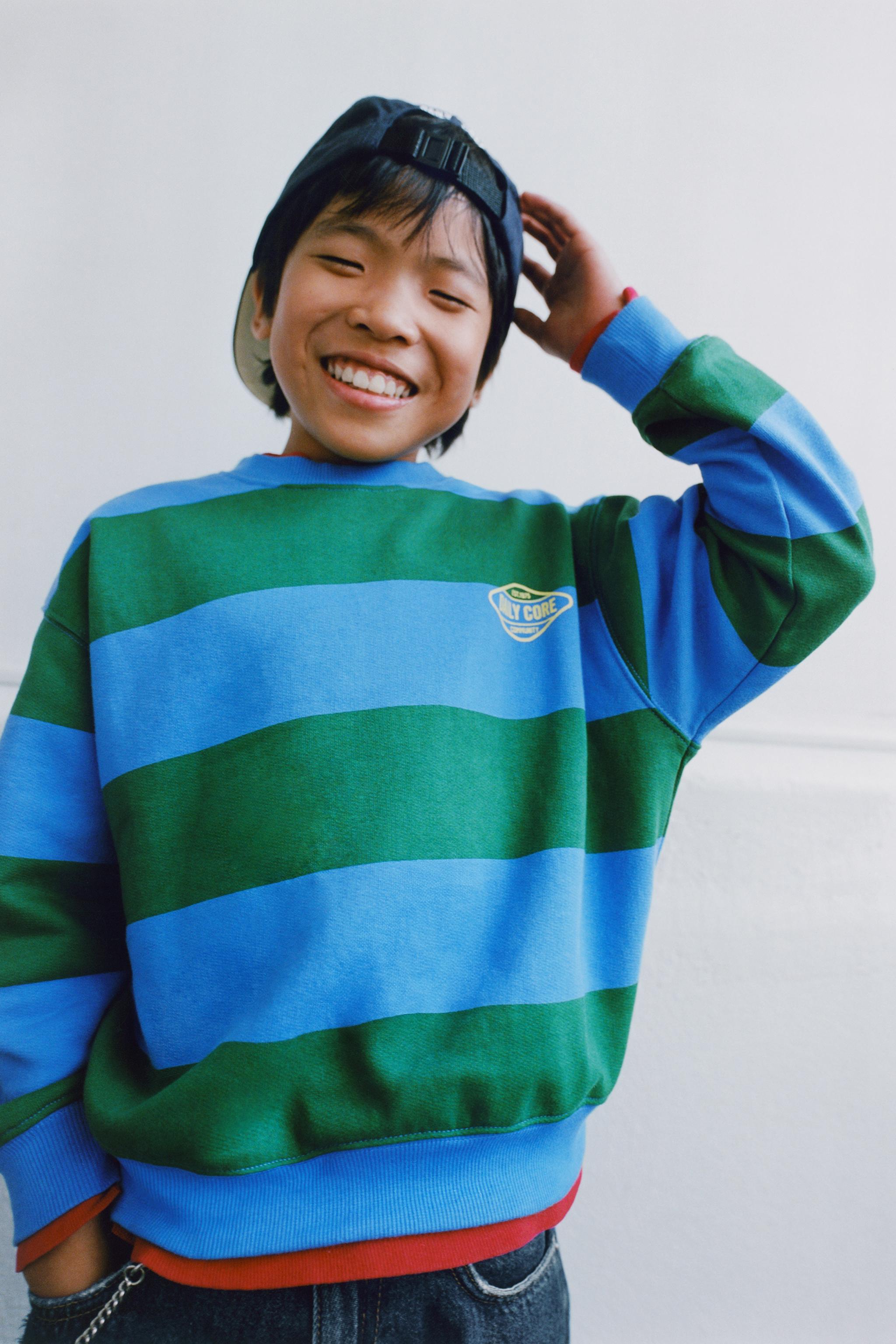 STRIPED LOGO SWEATSHIRT