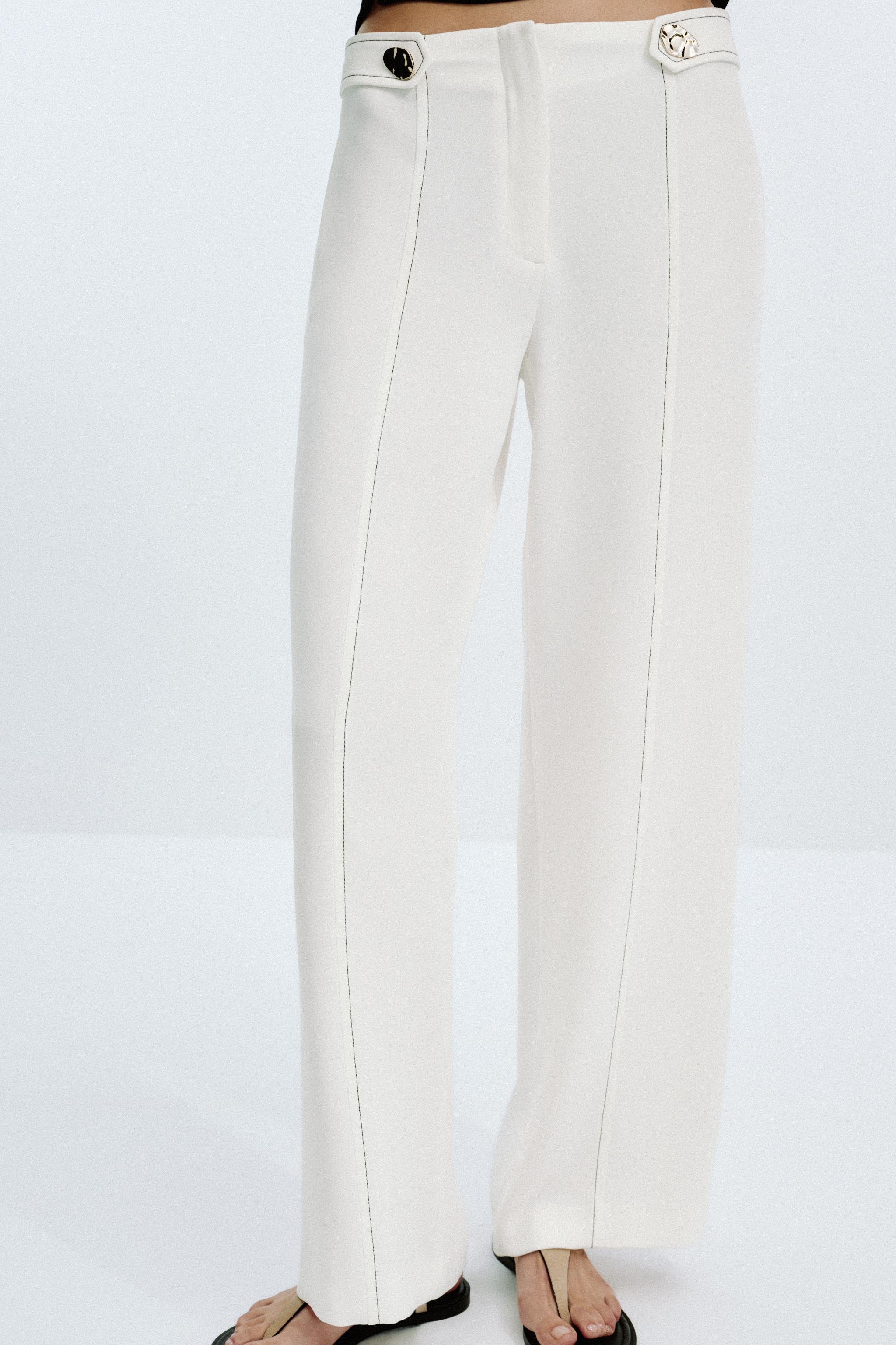 CONTRAST STITCHING LOOP PANTS