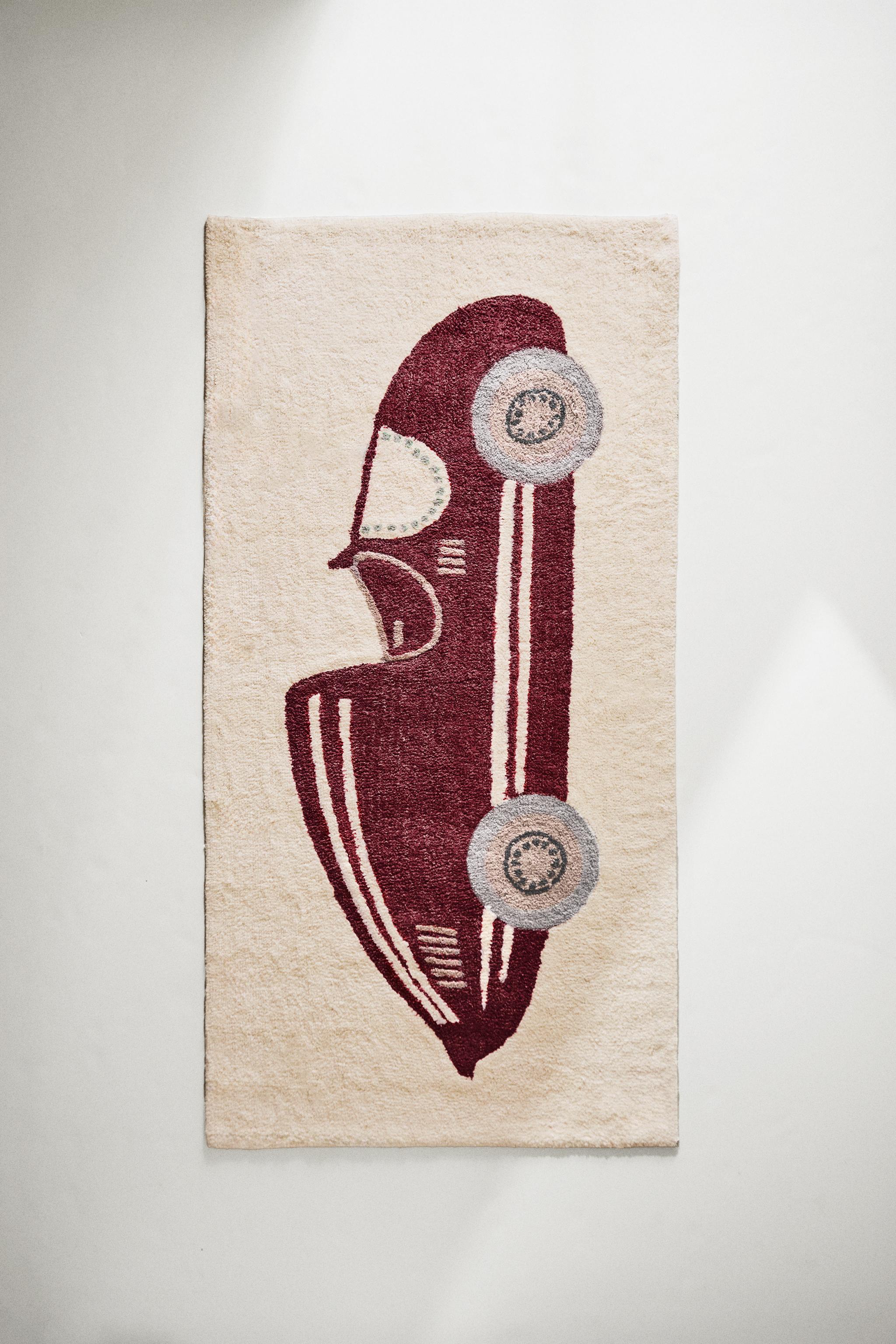 CHILDREN'S RACING CAR COTTON AREA RUG