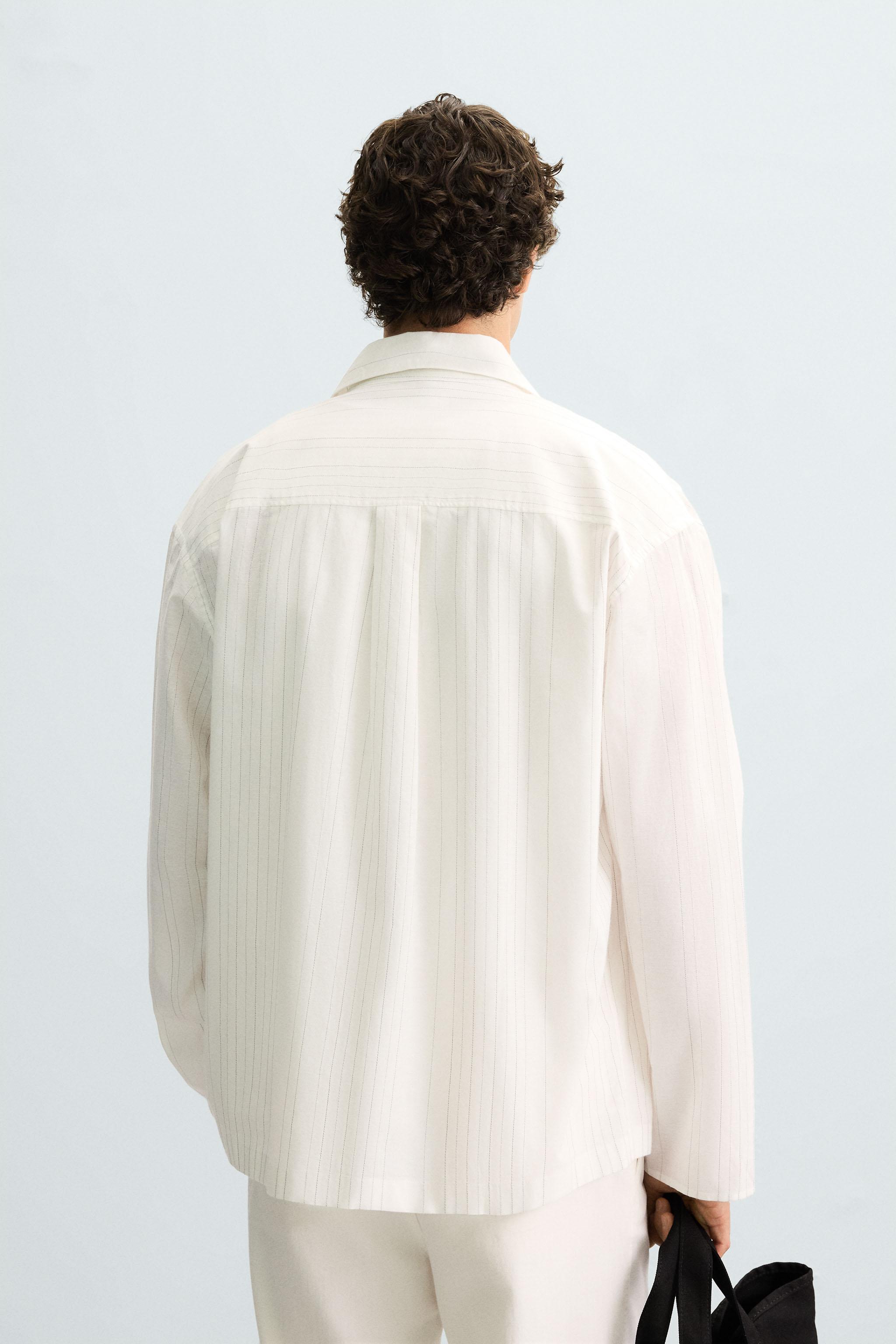 TEXTURED WEAVE STRIPED SHIRT