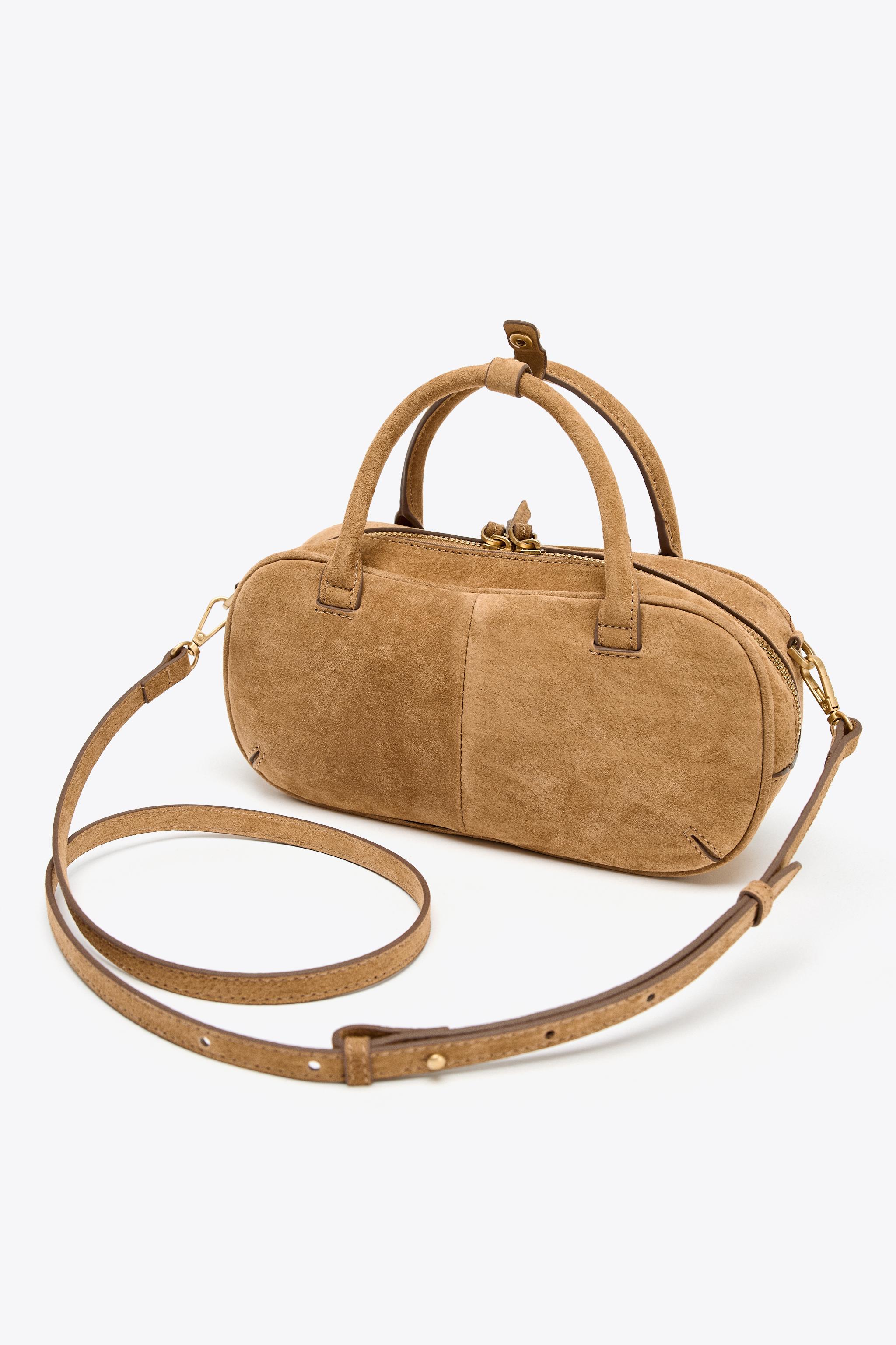 MINI DOUBLE HANDLE SUEDE BAG