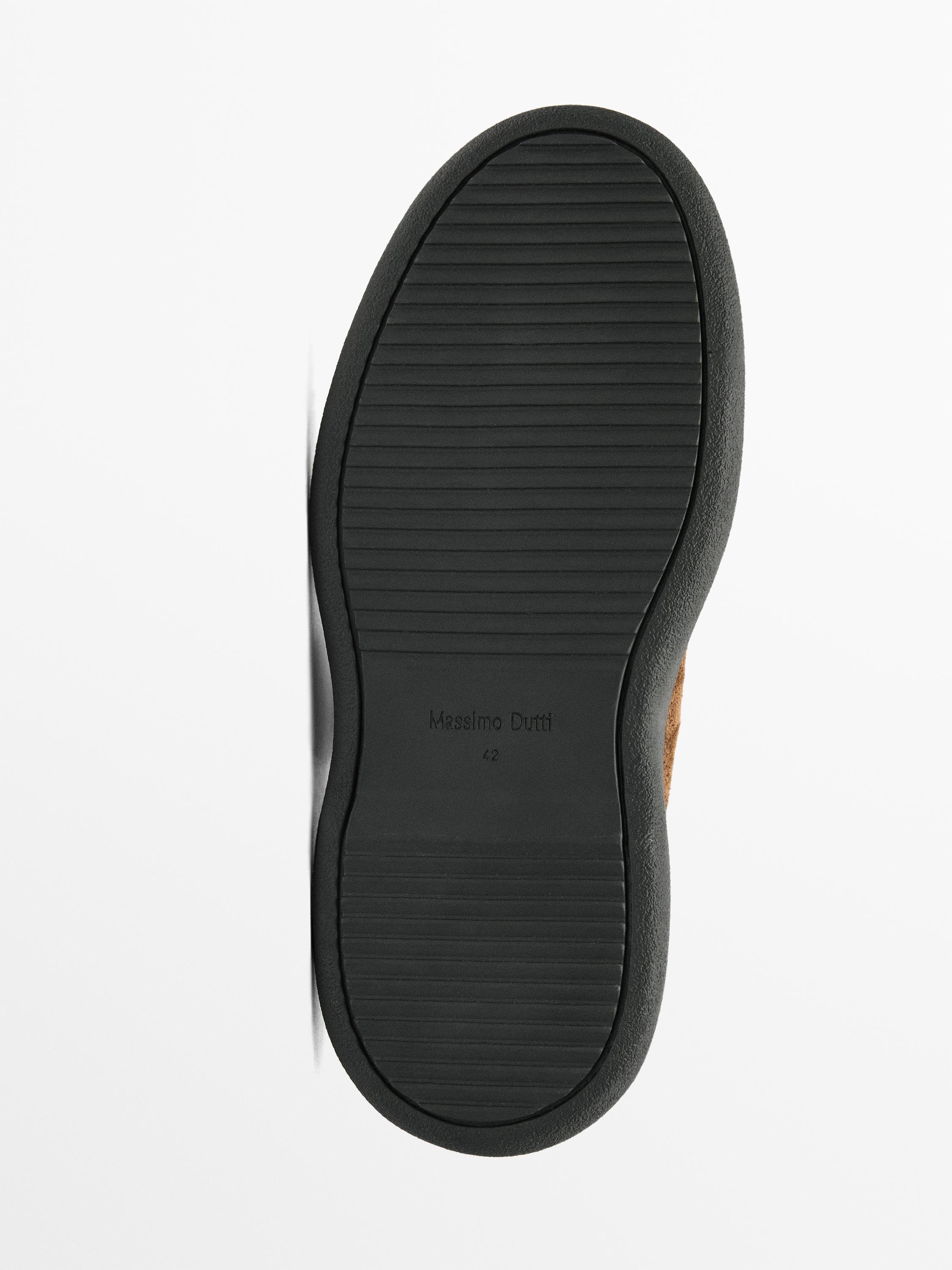 Moc toe split suede ankle boots