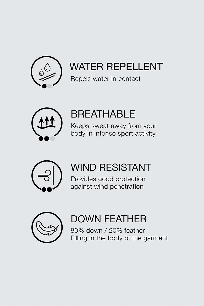 100% FEATHER WATER REPELLENT PUFFER JACKET