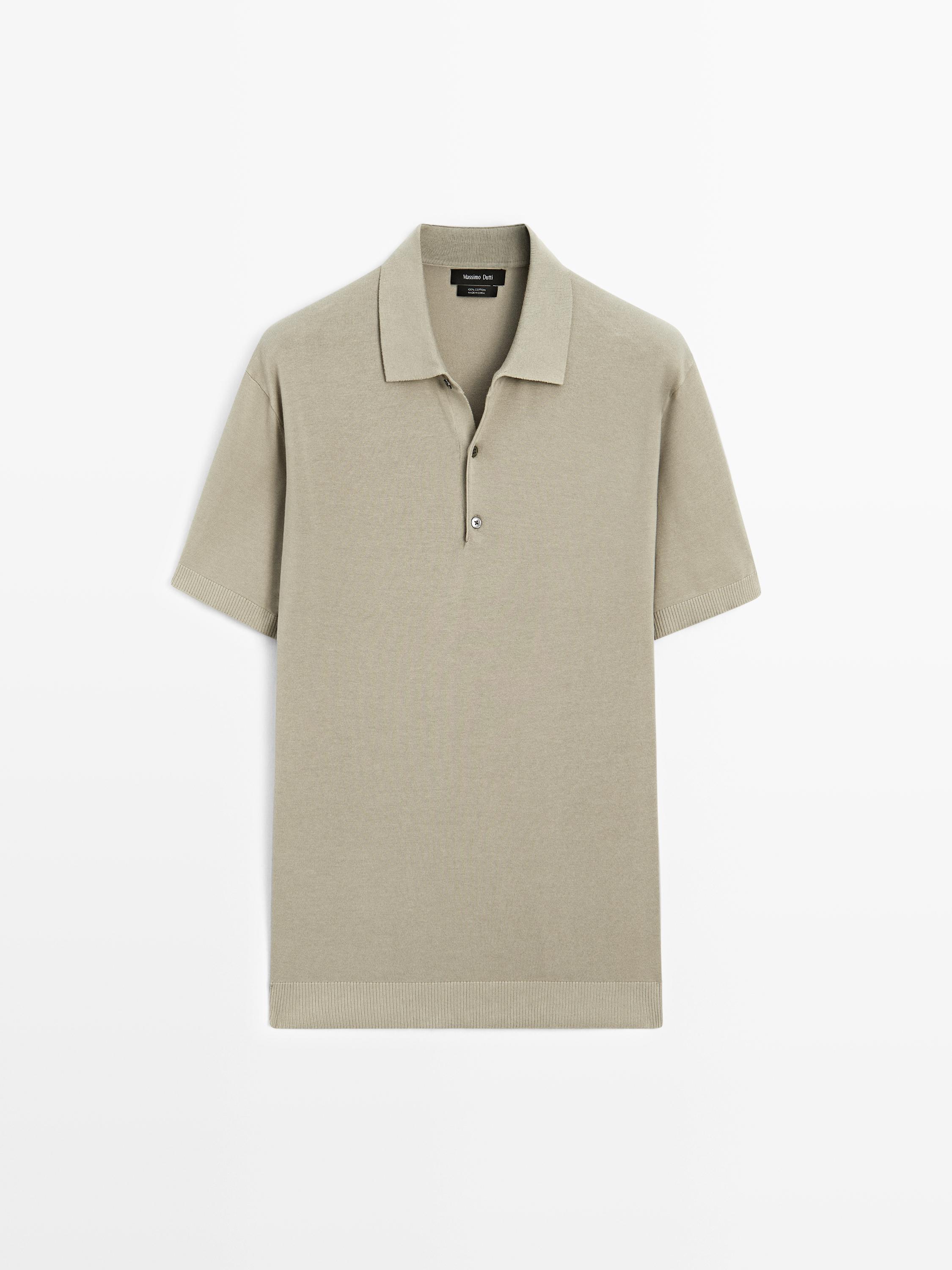 Short sleeve knit polo shirt
