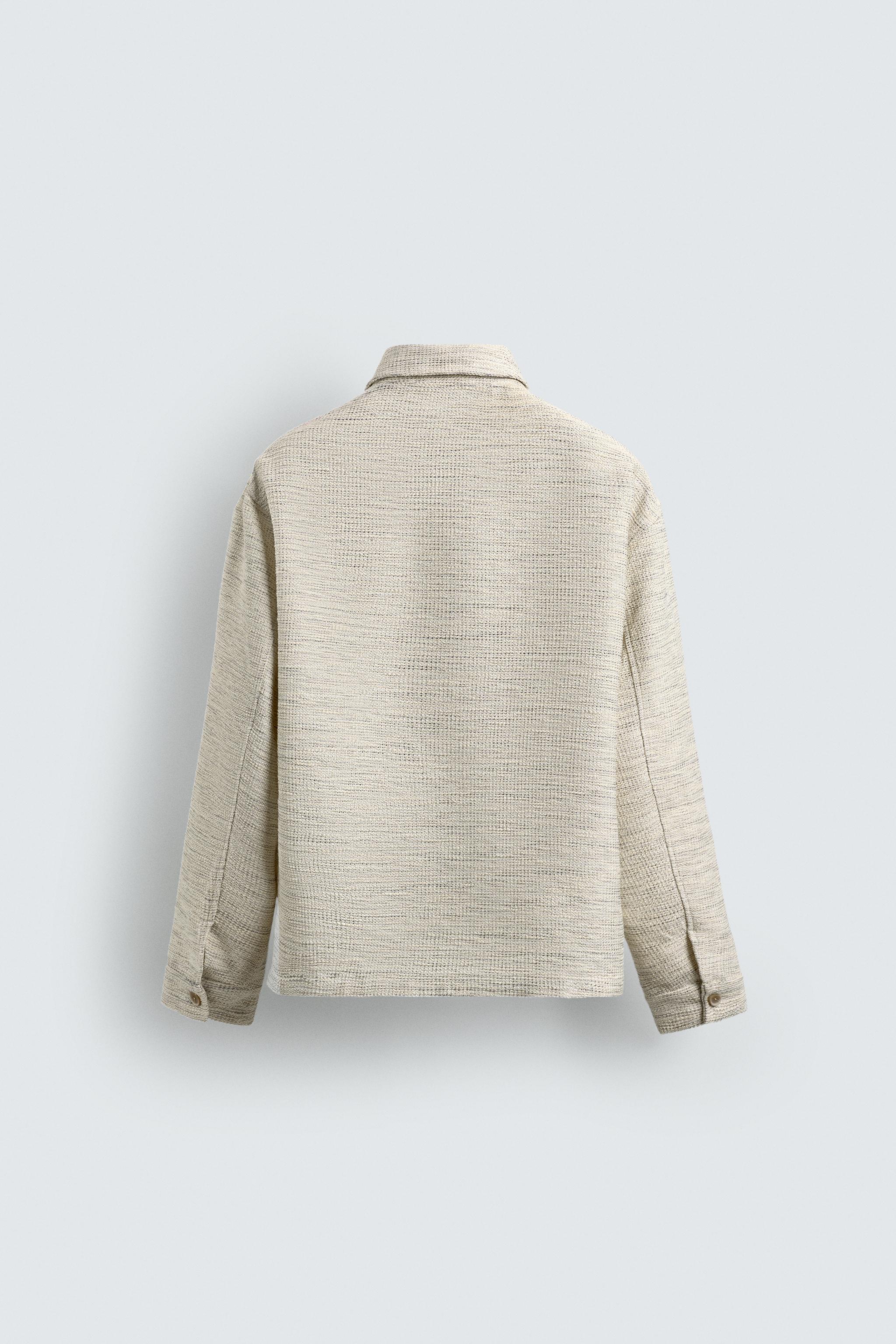 CONTRAST TEXTURED OVERSHIRT